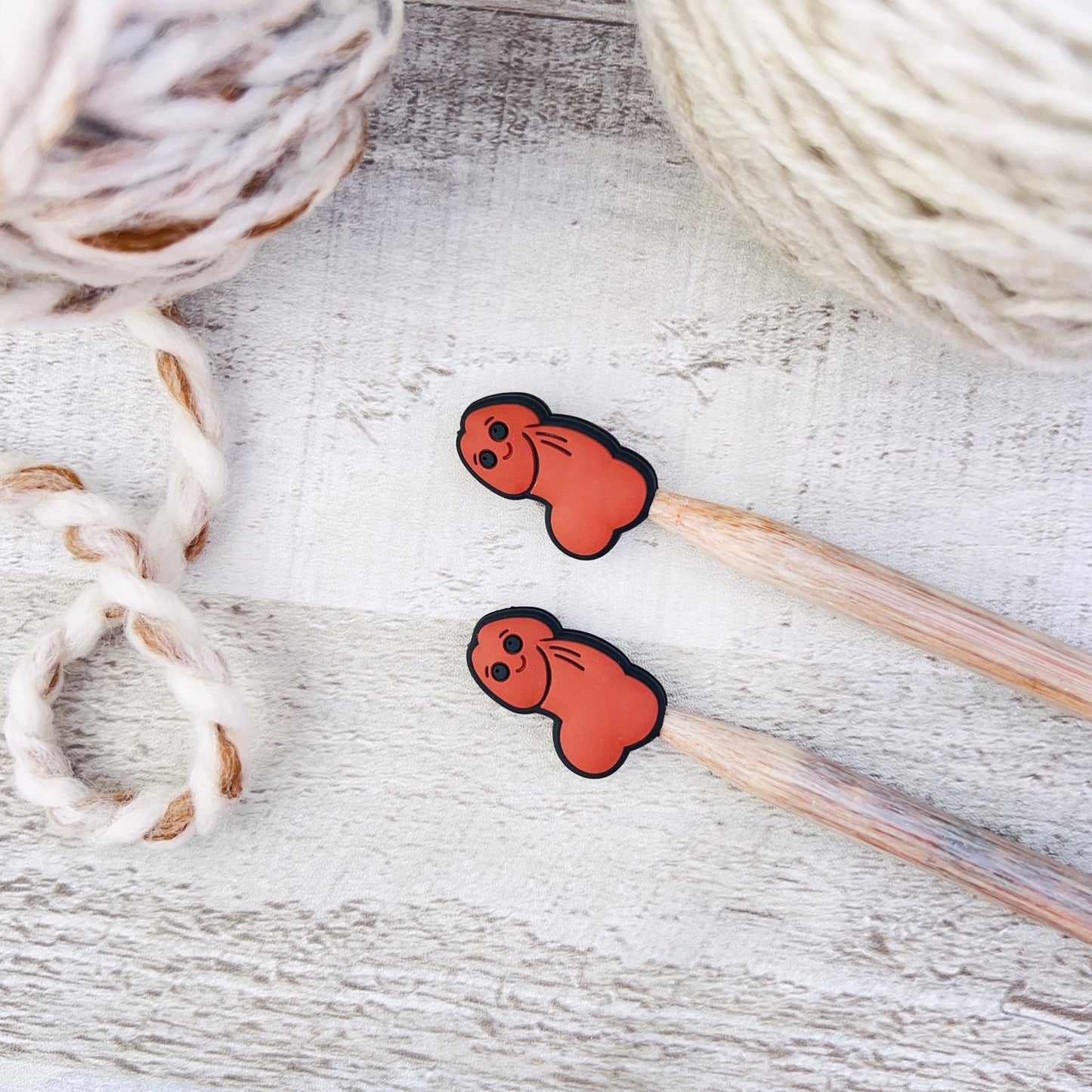 Penis Stitch Stitch Stoppers Knitting Needle Point Protectors - The Desert Stream Stitch