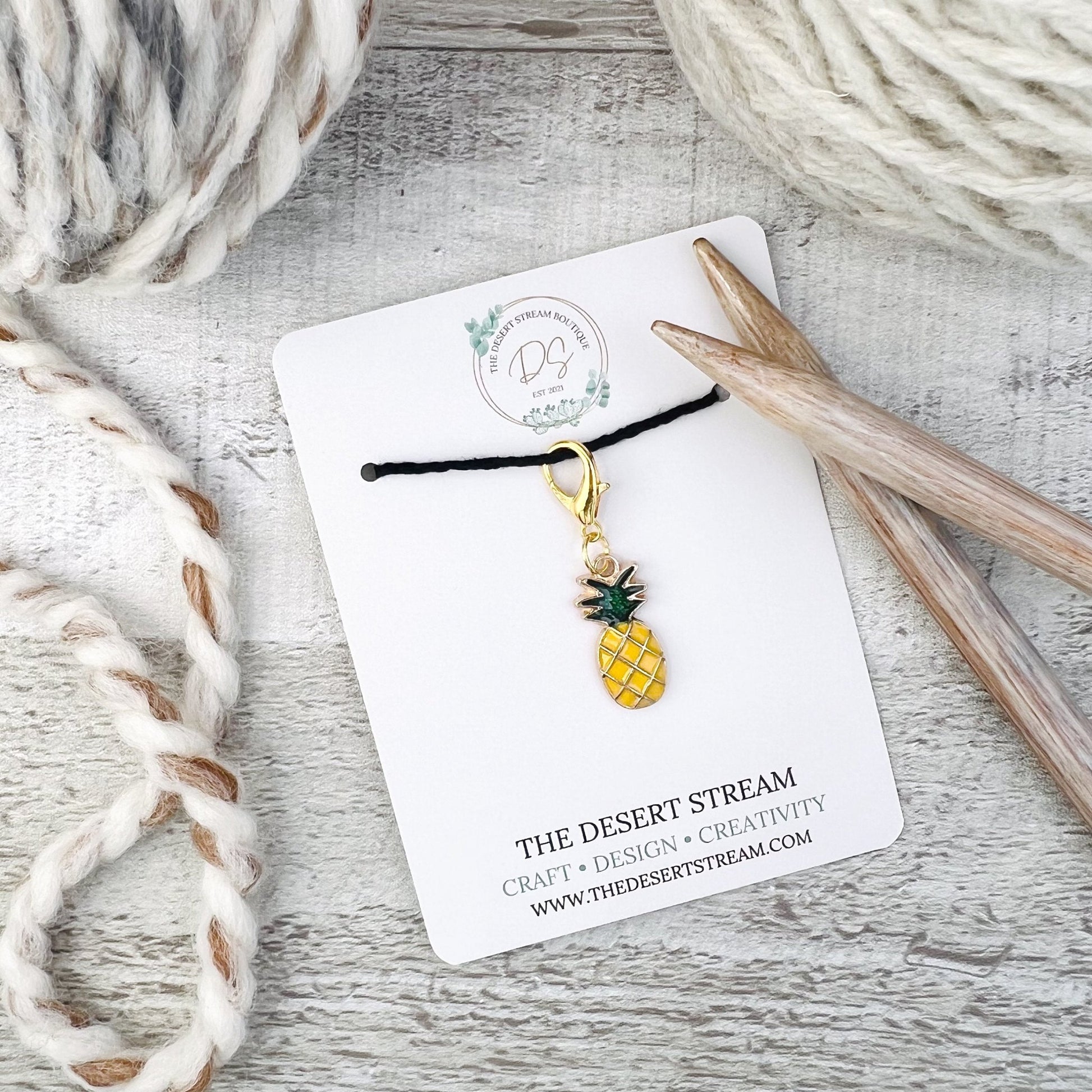 Pineapple Stitch Marker - Knitting and Crochet - The Desert Stream Stitch