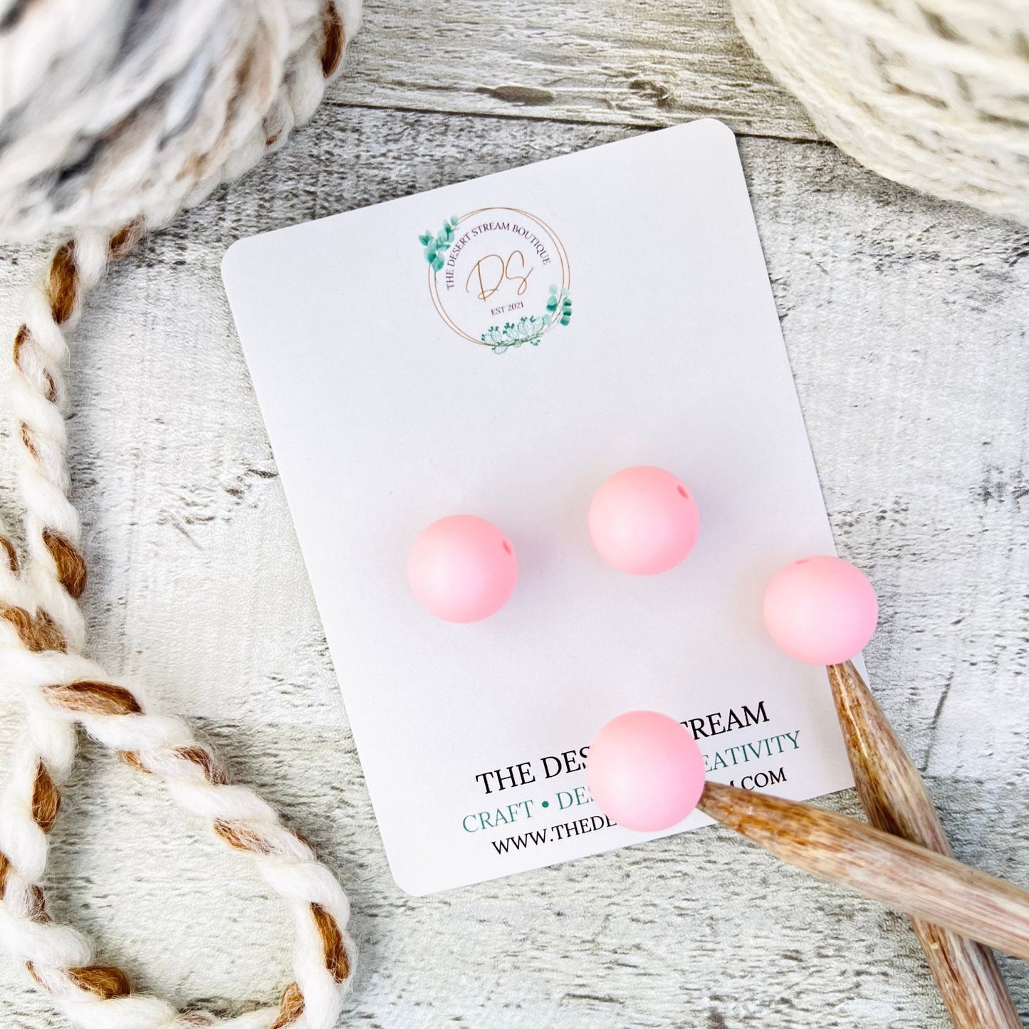 Pink Stitch Stoppers Knitting Needle Point Protectors - The Desert Stream Stitch