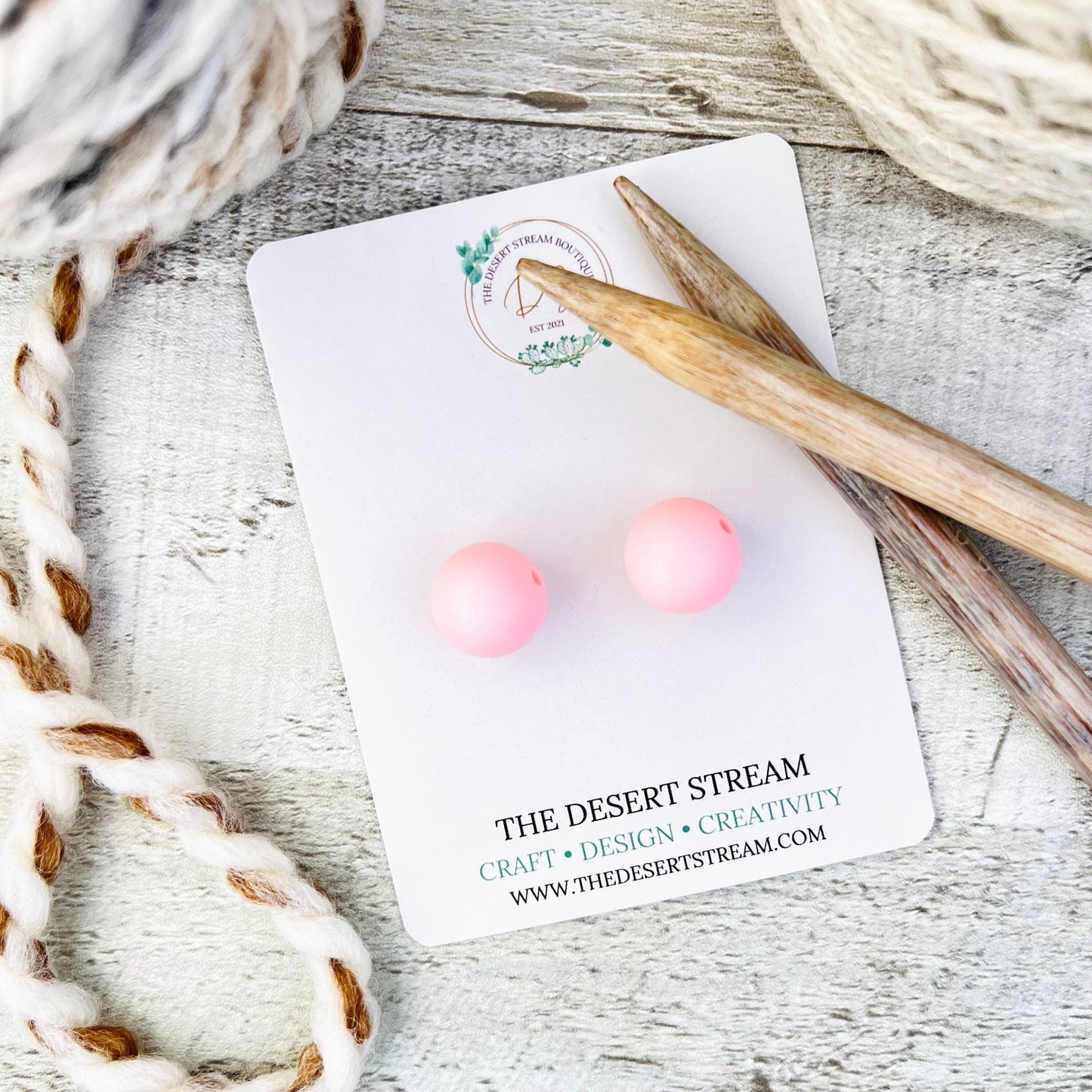 Pink Stitch Stoppers Knitting Needle Point Protectors - The Desert Stream Stitch