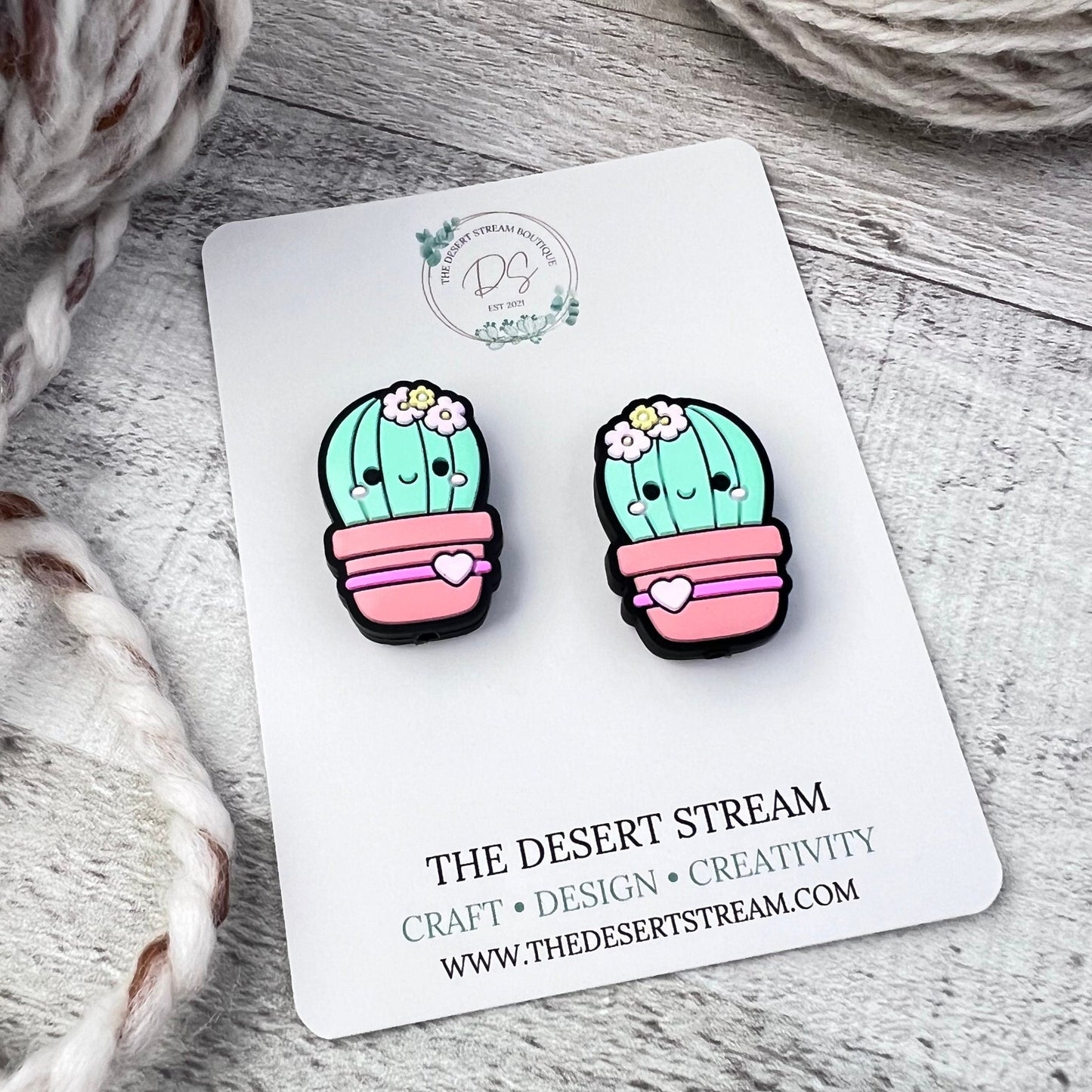 Potted Cactus Stitch Stoppers Knitting Needle Point Protectors - The Desert Stream Stitch
