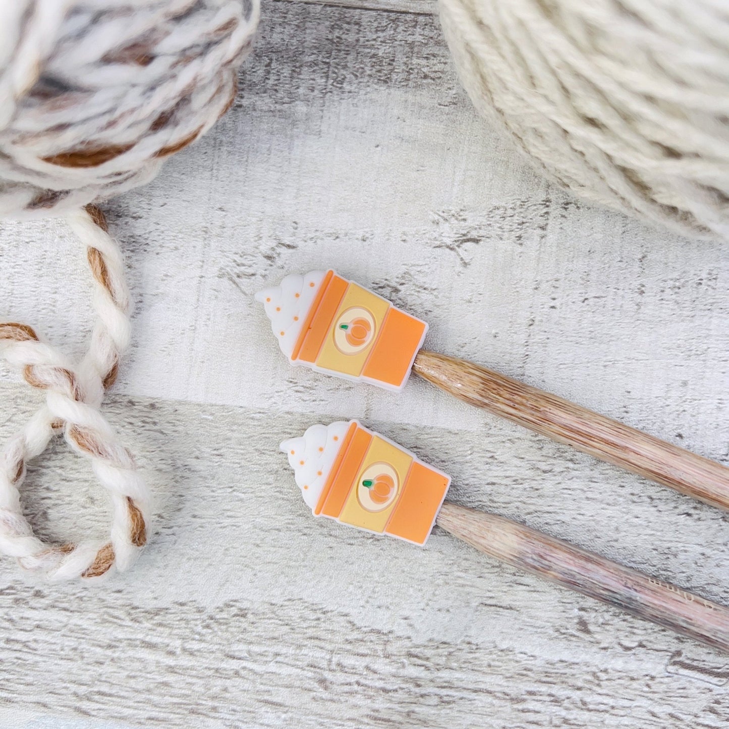 Pumpkin Spiced Stitch Stoppers Knitting Needle Point Protectors - The Desert Stream Stitch