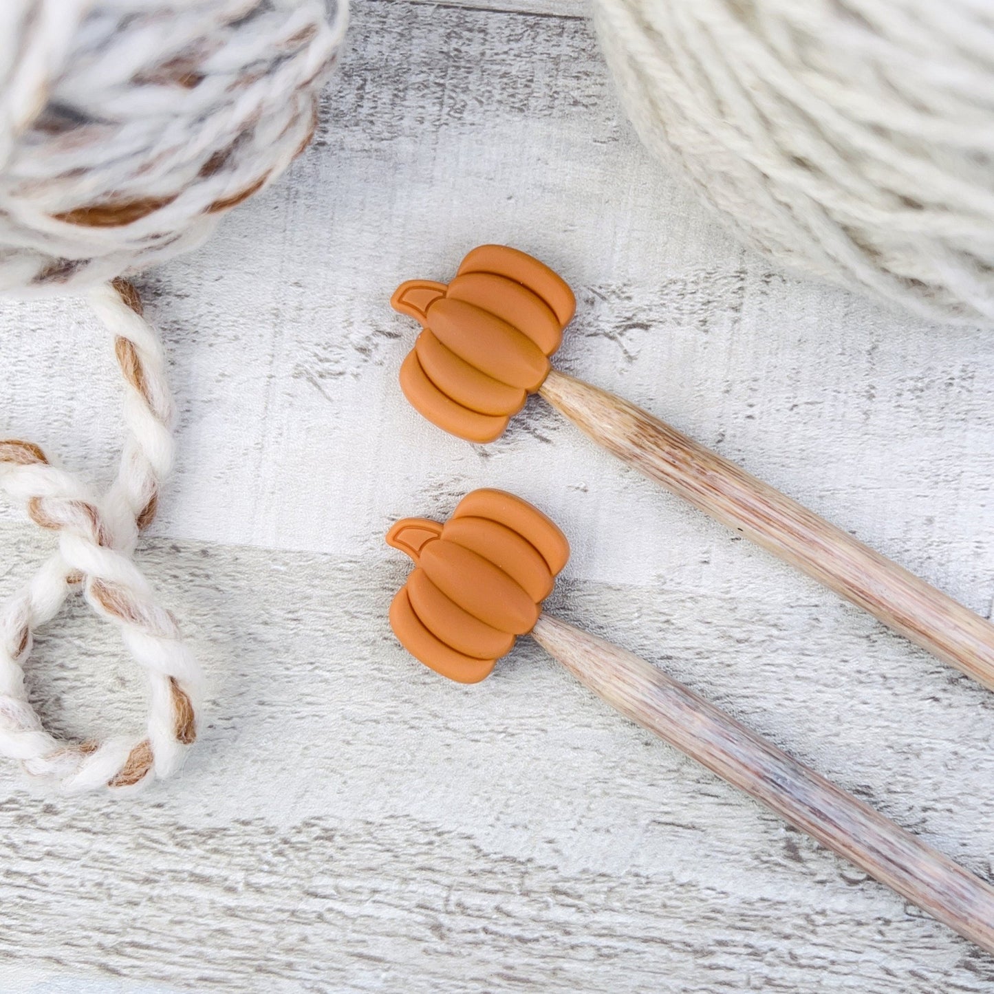 Pumpkin Stitch Stoppers Knitting Needle Point Protectors - The Desert Stream Stitch