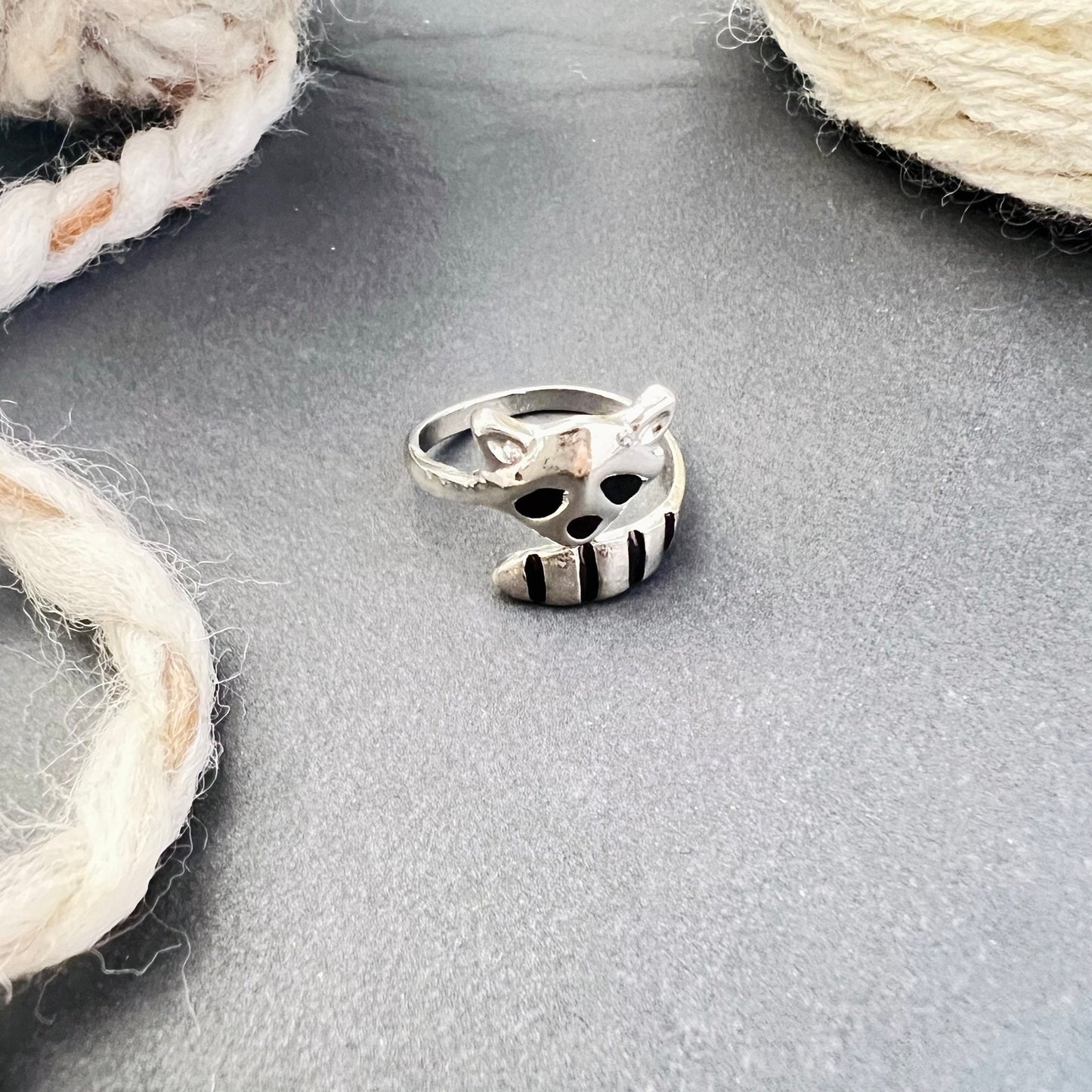 Raccoon Adjustable Tension Ring - The Desert Stream Stitch