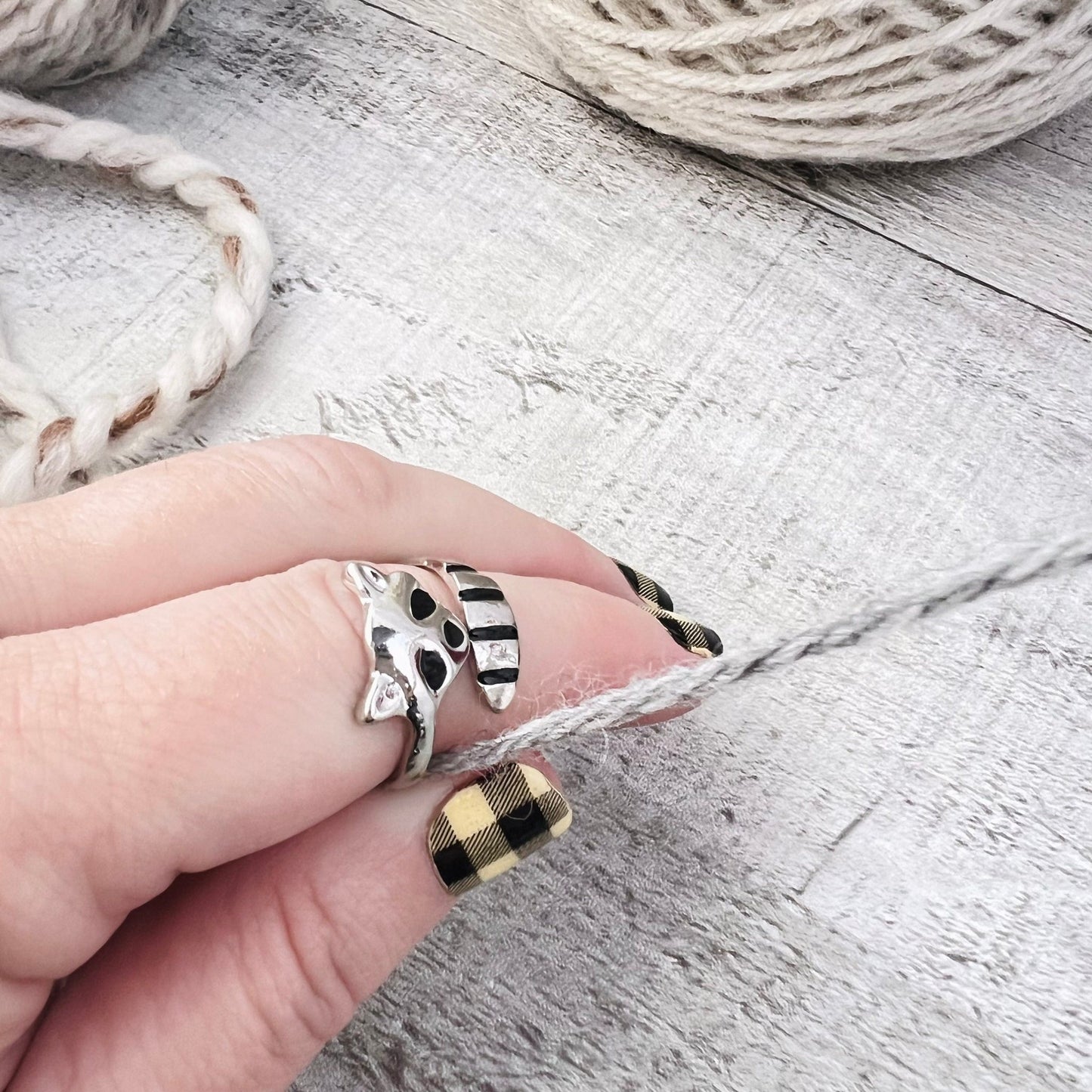 Raccoon Adjustable Tension Ring - The Desert Stream Stitch