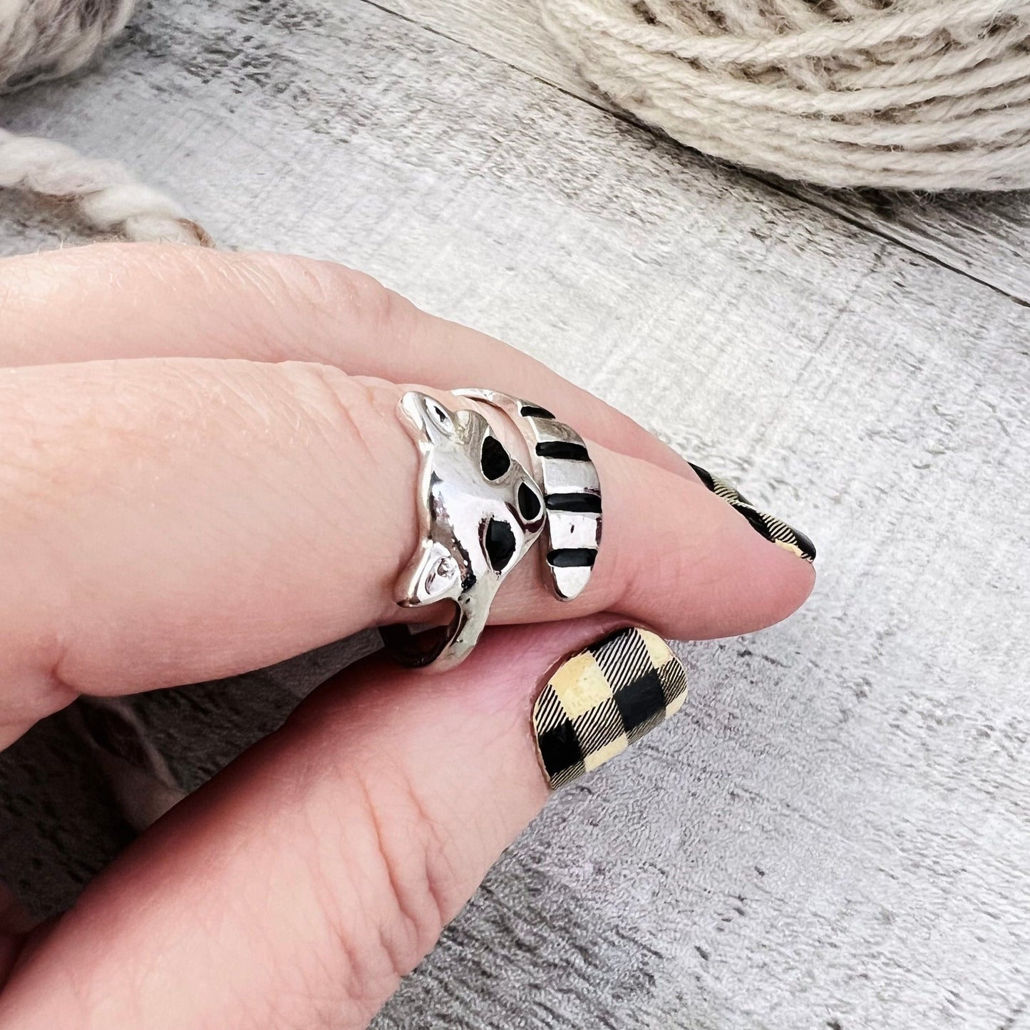 Raccoon Adjustable Tension Ring - The Desert Stream Stitch