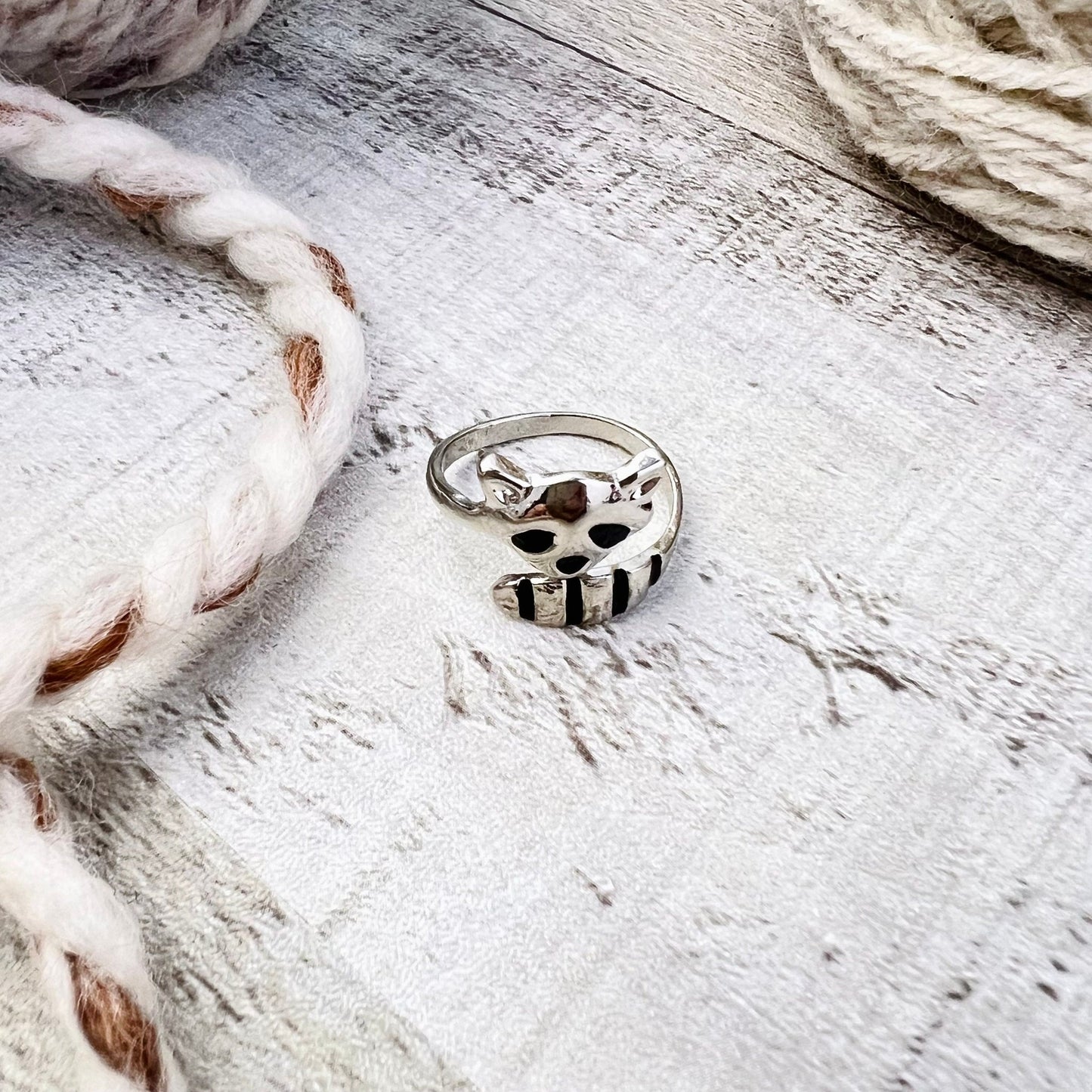 Raccoon Adjustable Tension Ring - The Desert Stream Stitch