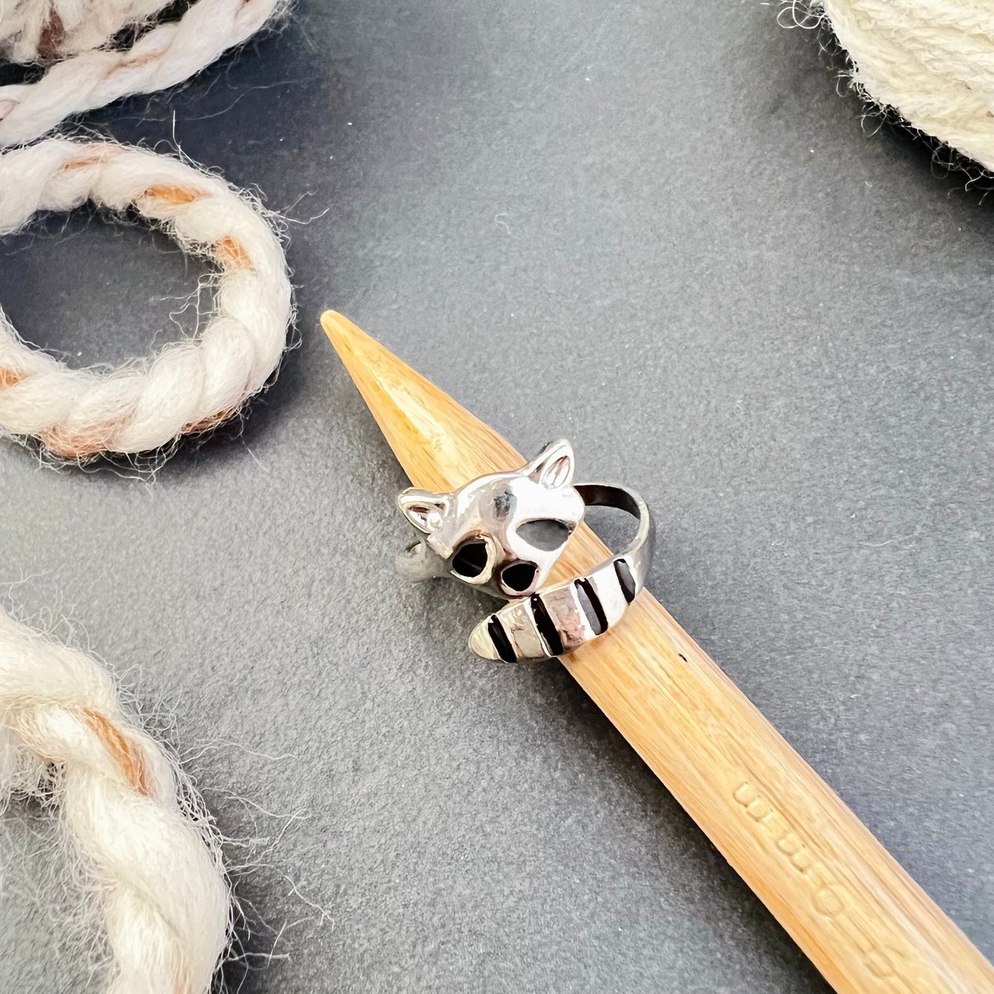 Raccoon Adjustable Tension Ring - The Desert Stream Stitch