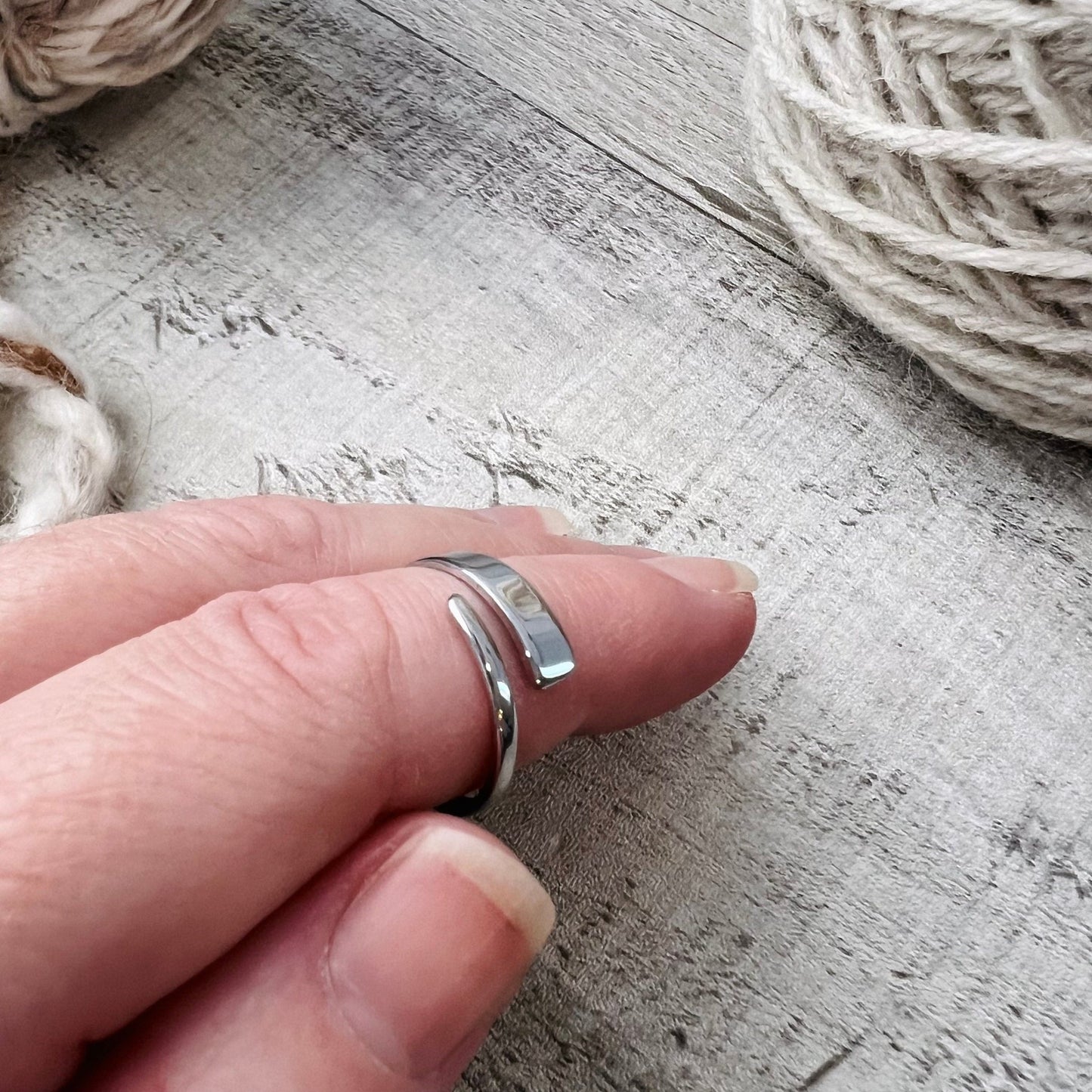 Rectangle Adjustable Tension Ring - The Desert Stream Stitch