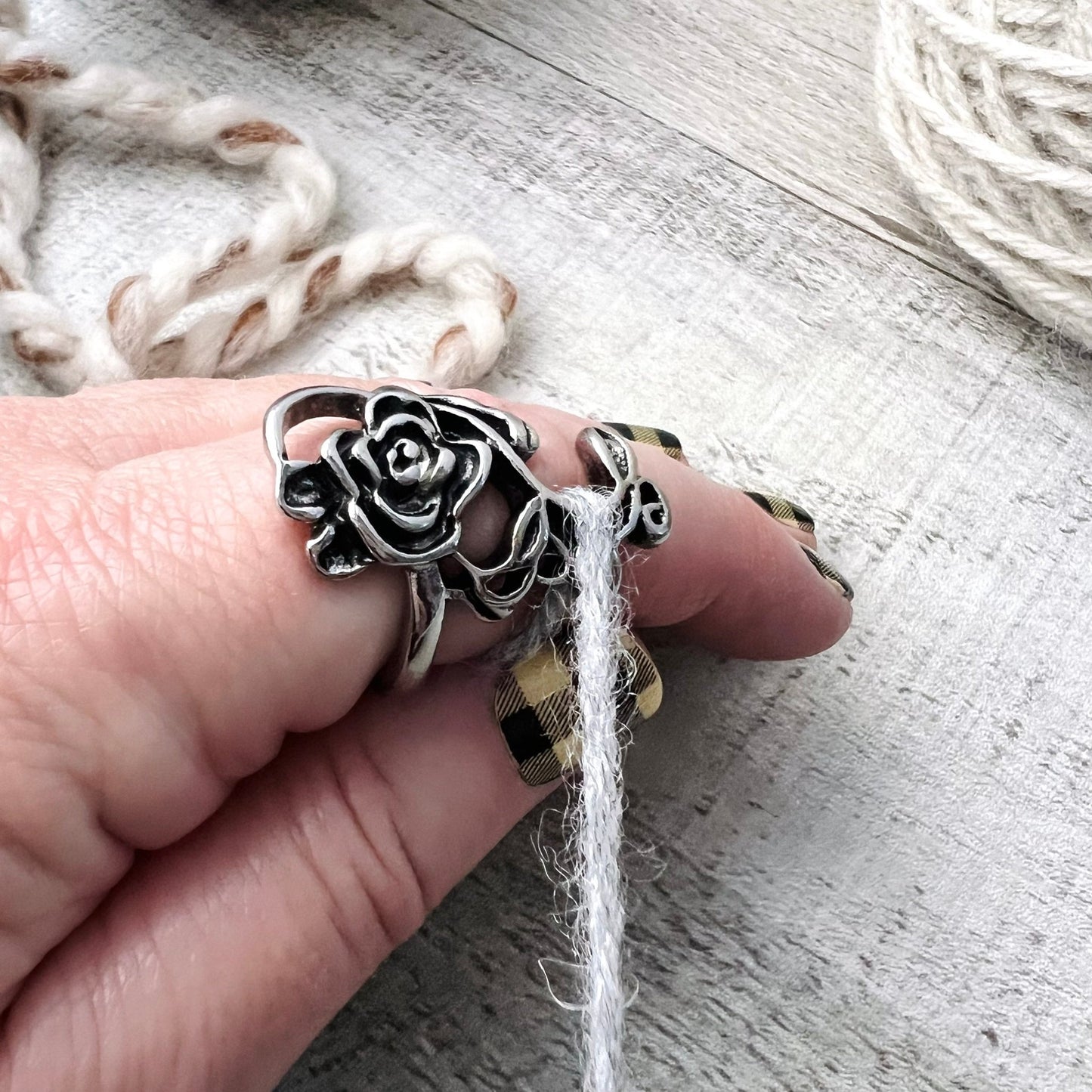 Rose Adjustable Tension Ring - The Desert Stream Stitch