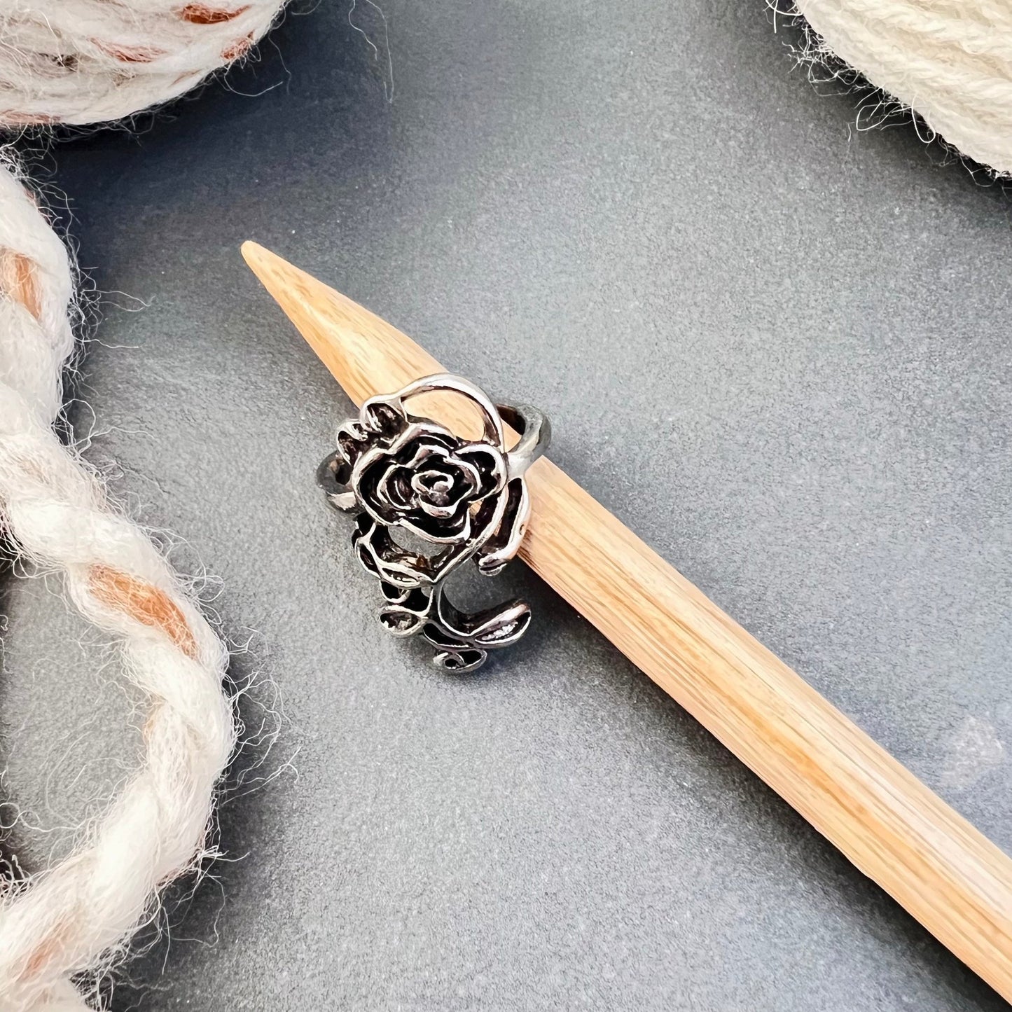 Rose Adjustable Tension Ring - The Desert Stream Stitch