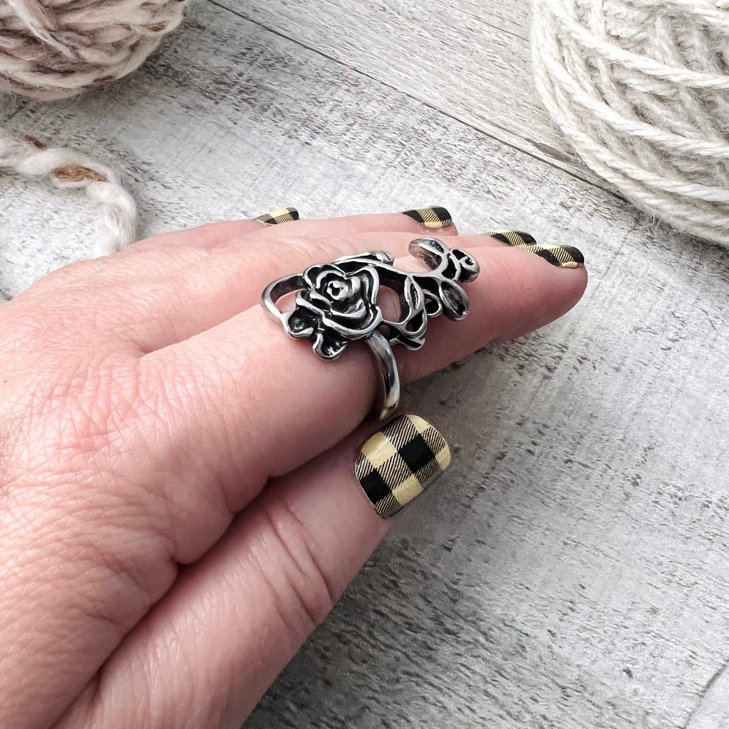 Rose Adjustable Tension Ring - The Desert Stream Stitch