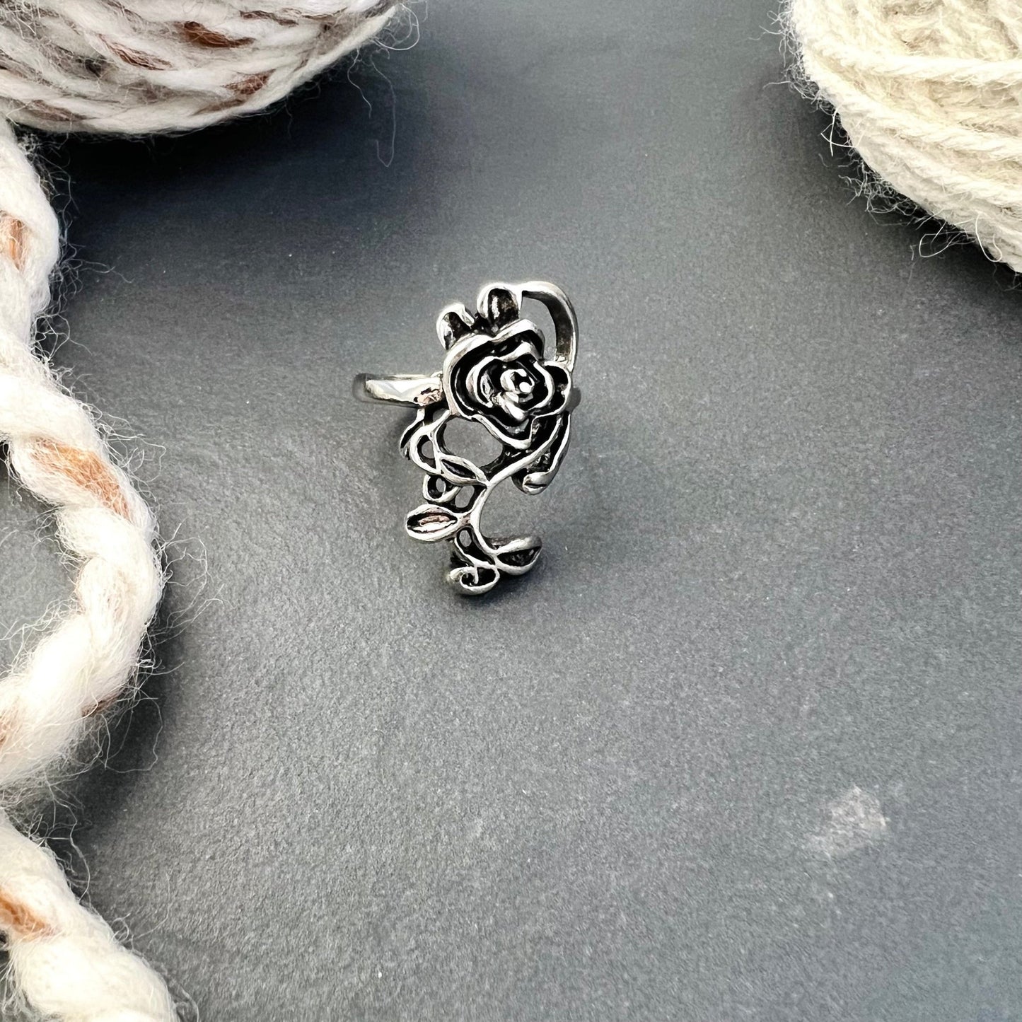 Rose Adjustable Tension Ring - The Desert Stream Stitch