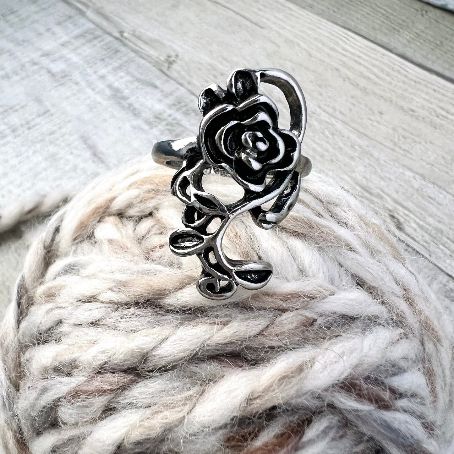Rose Adjustable Tension Ring - The Desert Stream Stitch