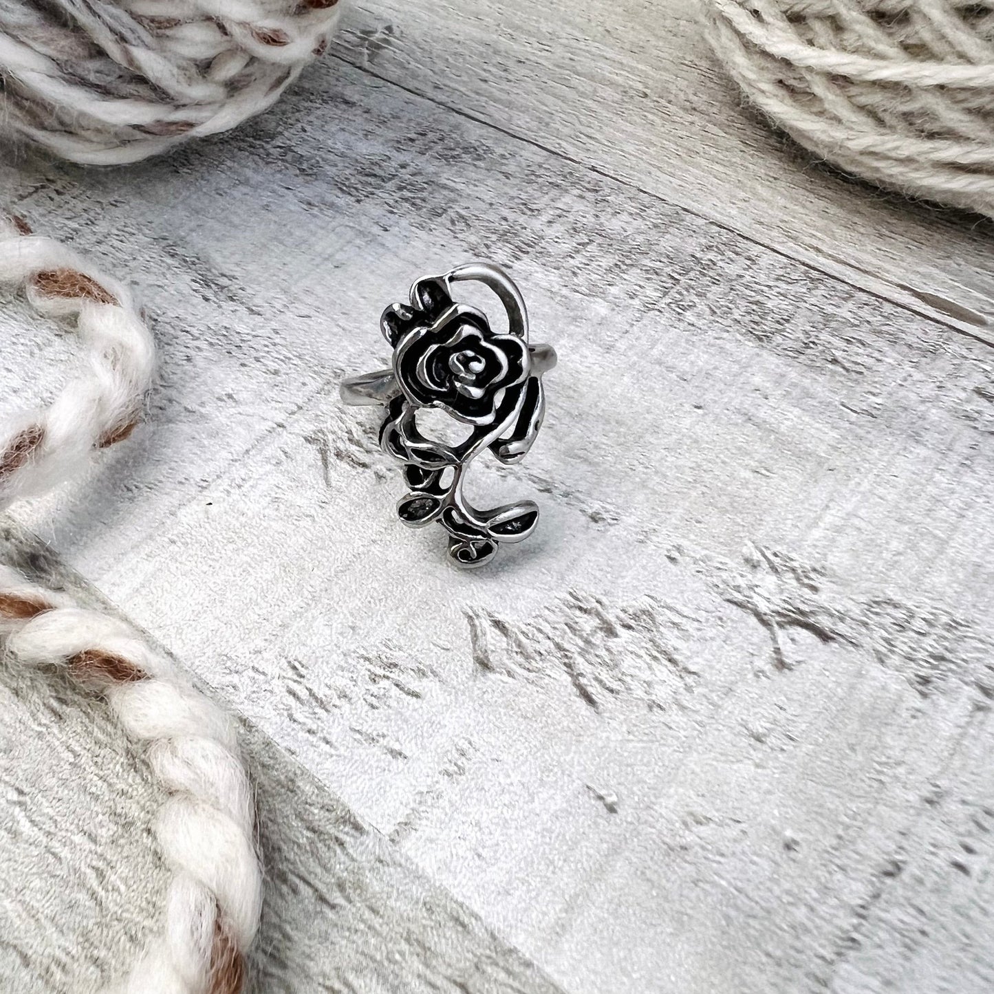 Rose Adjustable Tension Ring - The Desert Stream Stitch