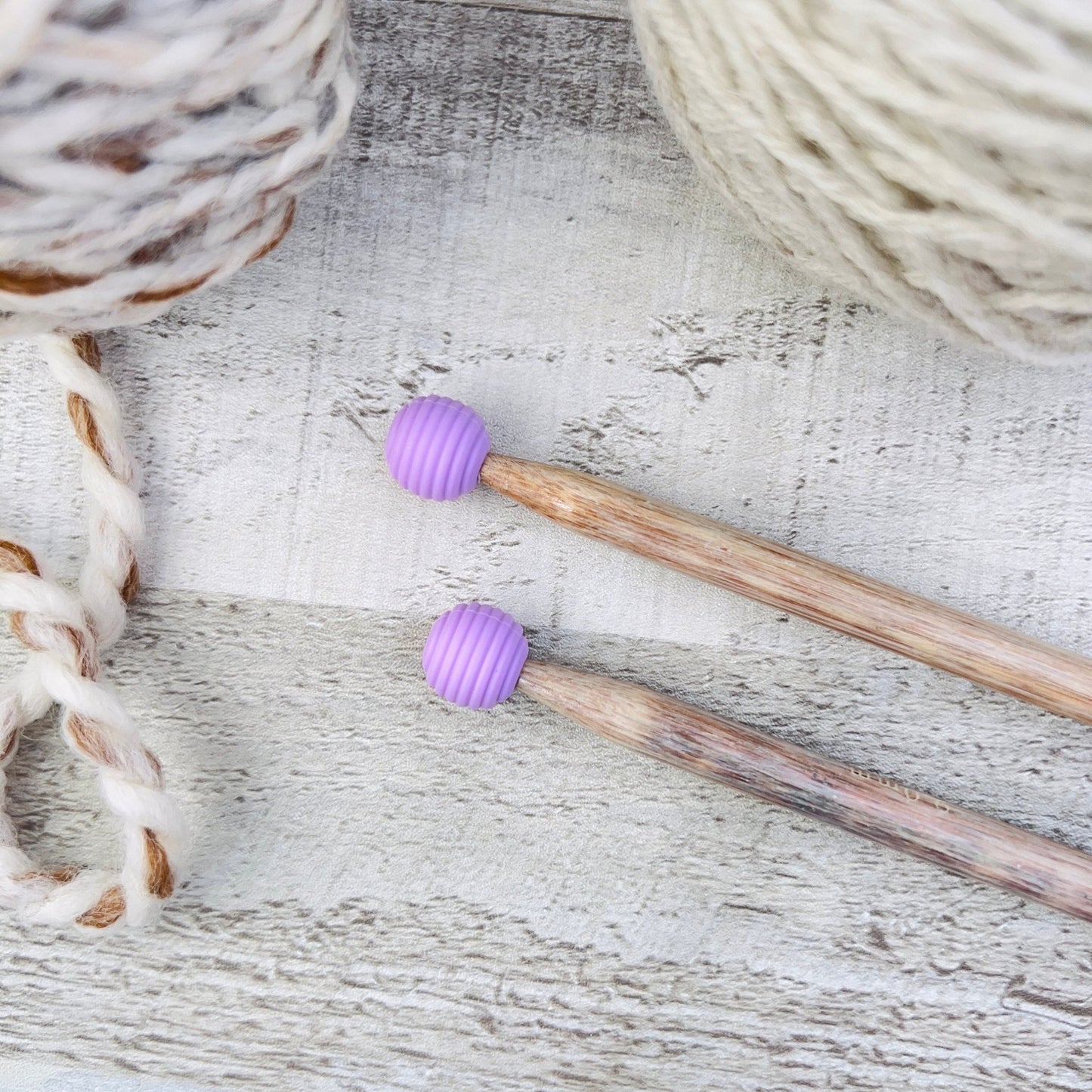 Round Stitch Stoppers Knitting Needle Point Protectors - The Desert Stream Stitch