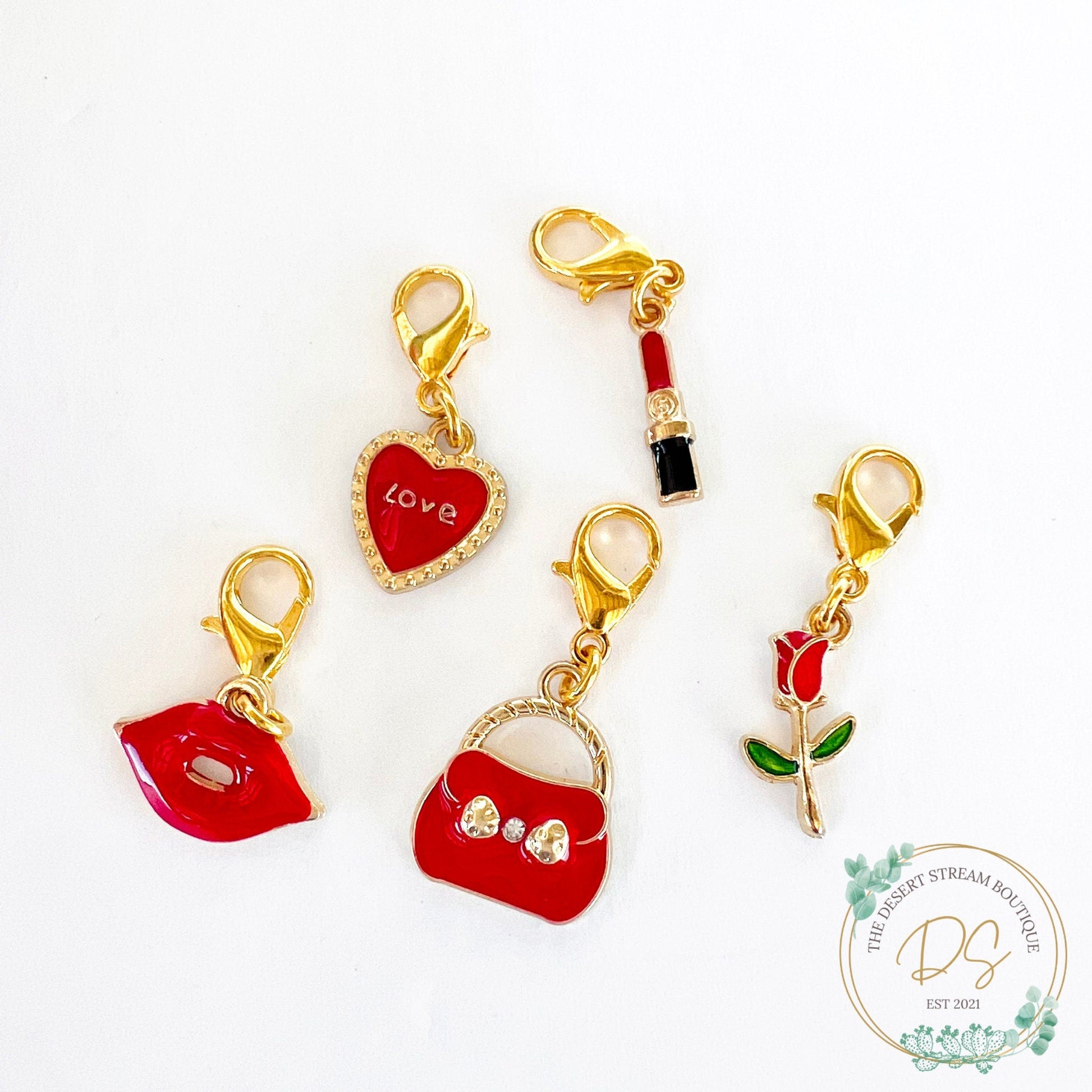 Scarlet Stitch Markers Set - Knitting and Crochet - The Desert Stream Stitch