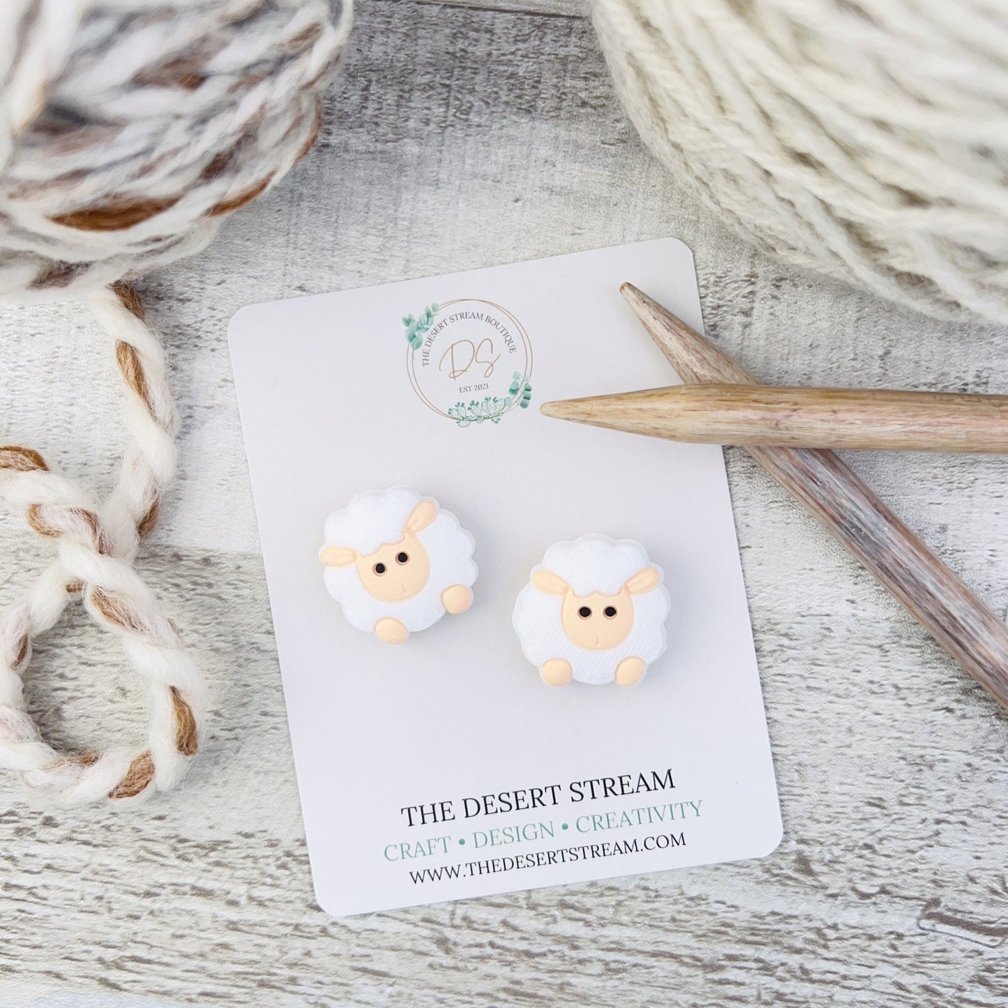 Sheep Stitch Stoppers Knitting Needle Point Protectors - The Desert Stream Stitch