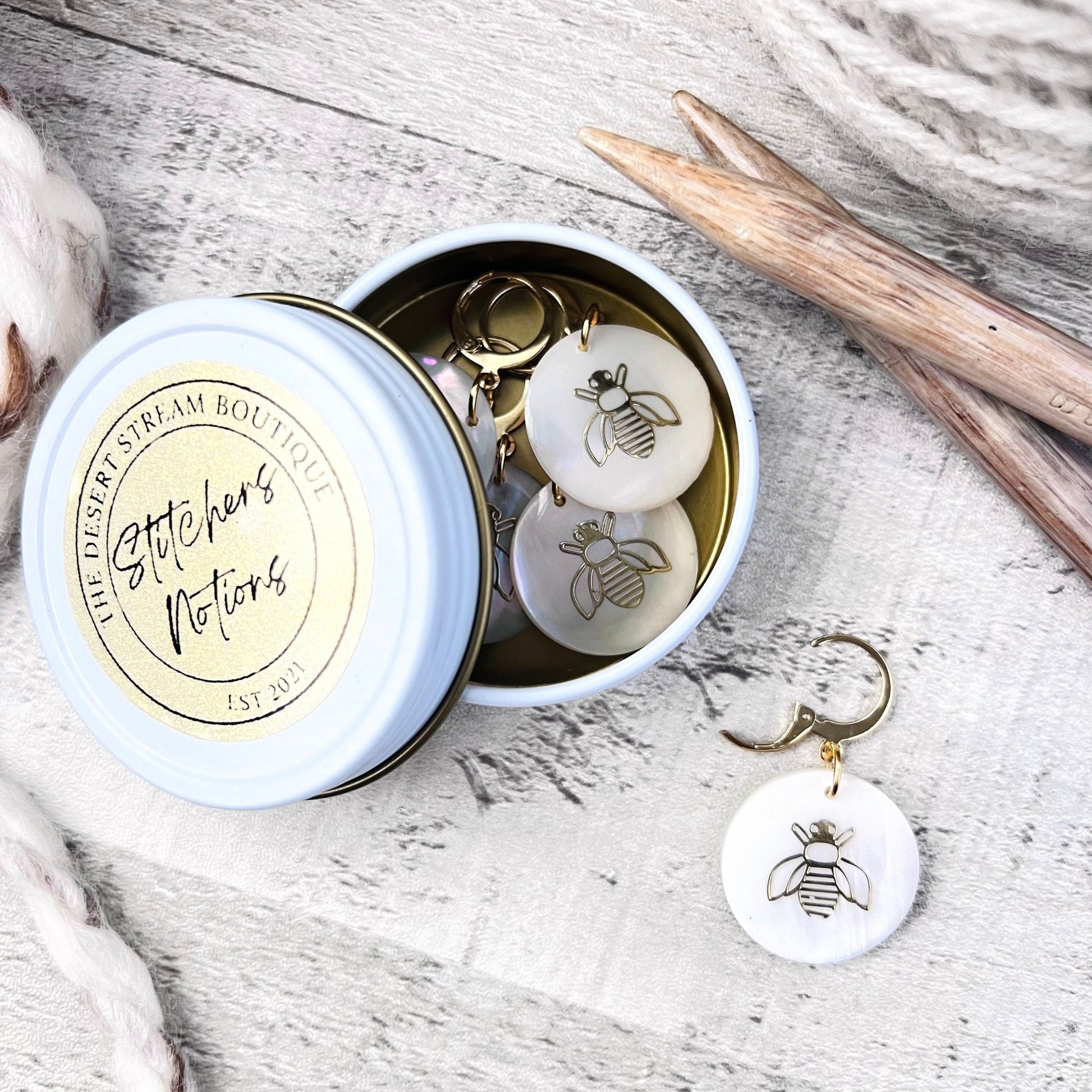 ShellBee Stitch Markers Set - The Desert Stream Stitch