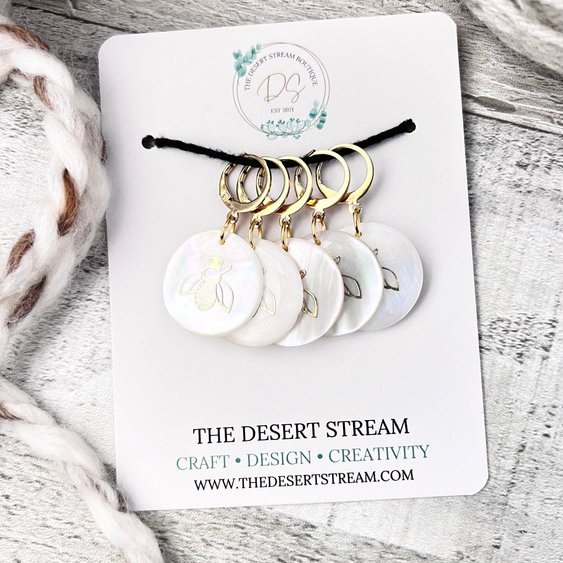 ShellBee Stitch Markers Set - The Desert Stream Stitch