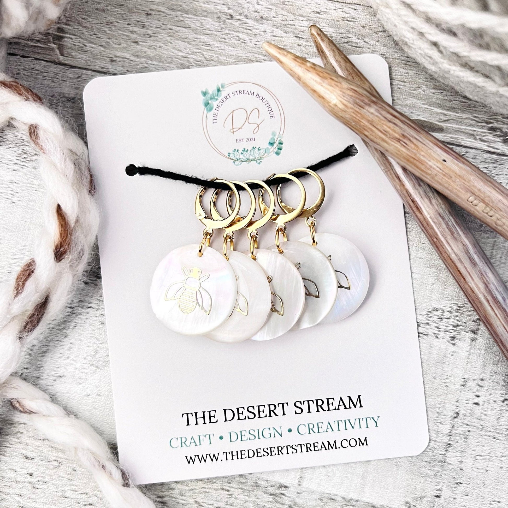 ShellBee Stitch Markers Set - The Desert Stream Stitch