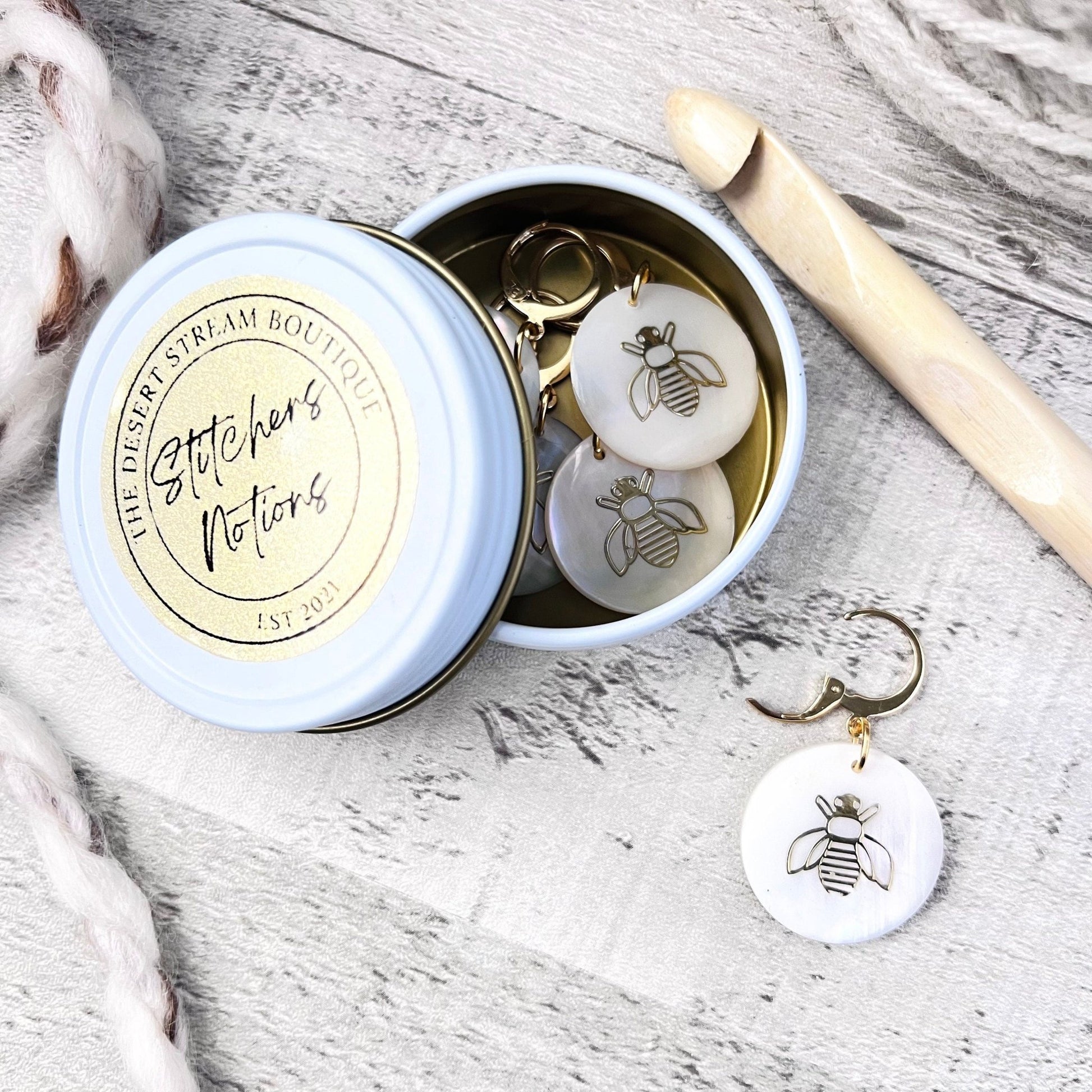 ShellBee Stitch Markers Set - The Desert Stream Stitch