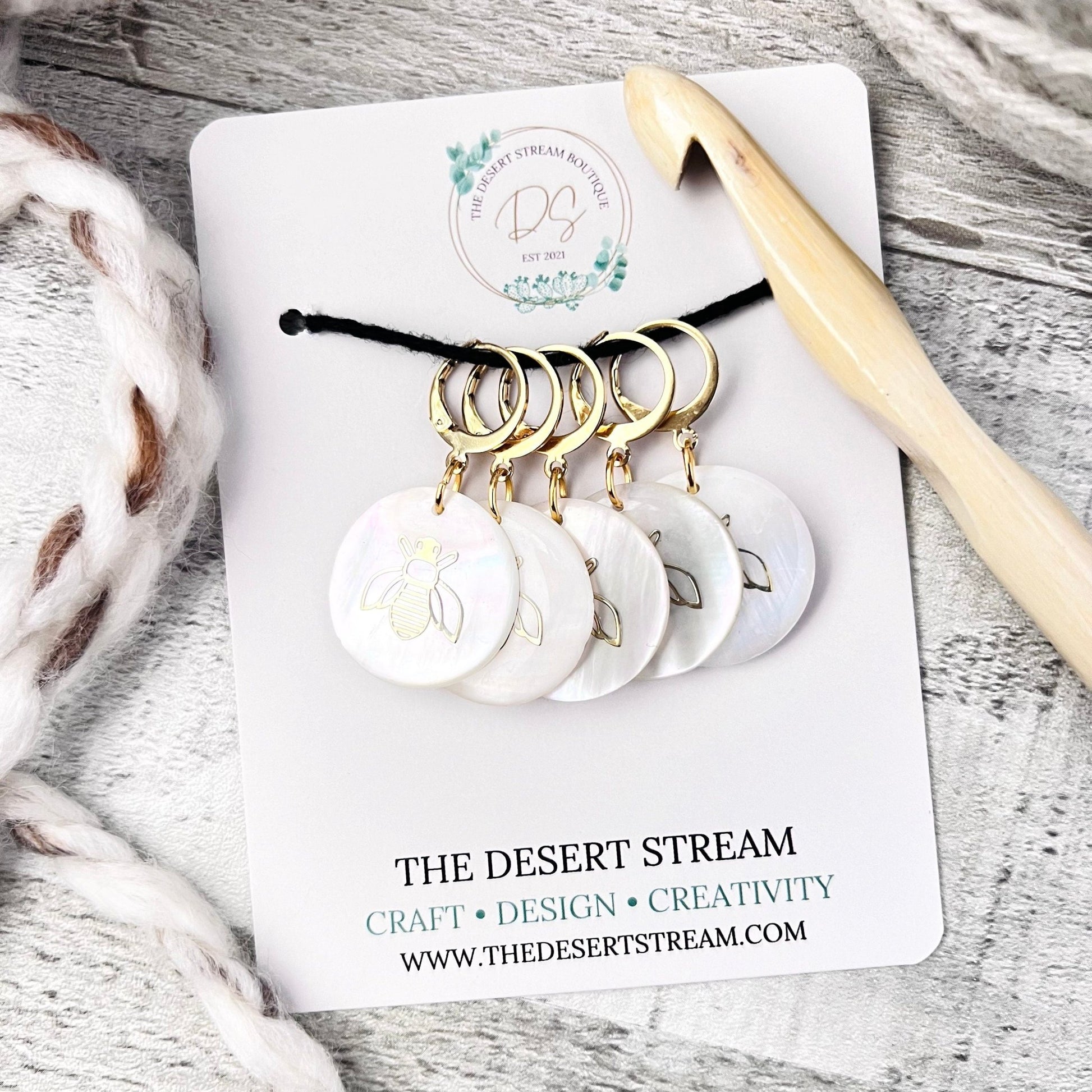 ShellBee Stitch Markers Set - The Desert Stream Stitch