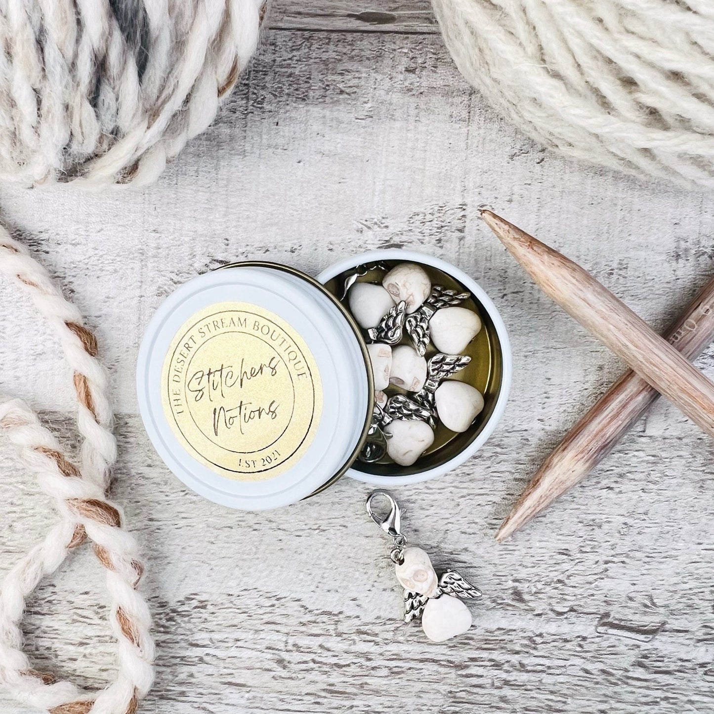 Skull Angel Stitch Markers Set - Knitting and Crochet - The Desert Stream Stitch