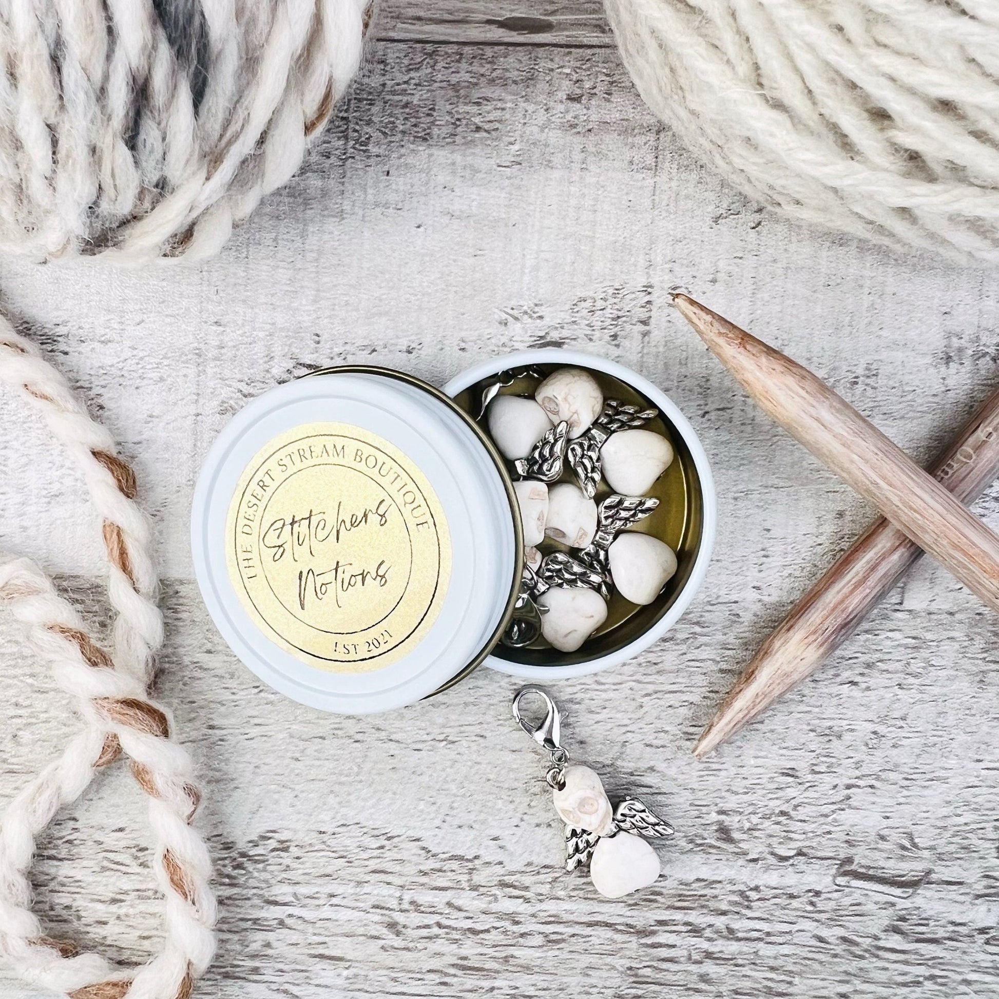 Skull Angel Stitch Markers Set - Knitting and Crochet - The Desert Stream Stitch