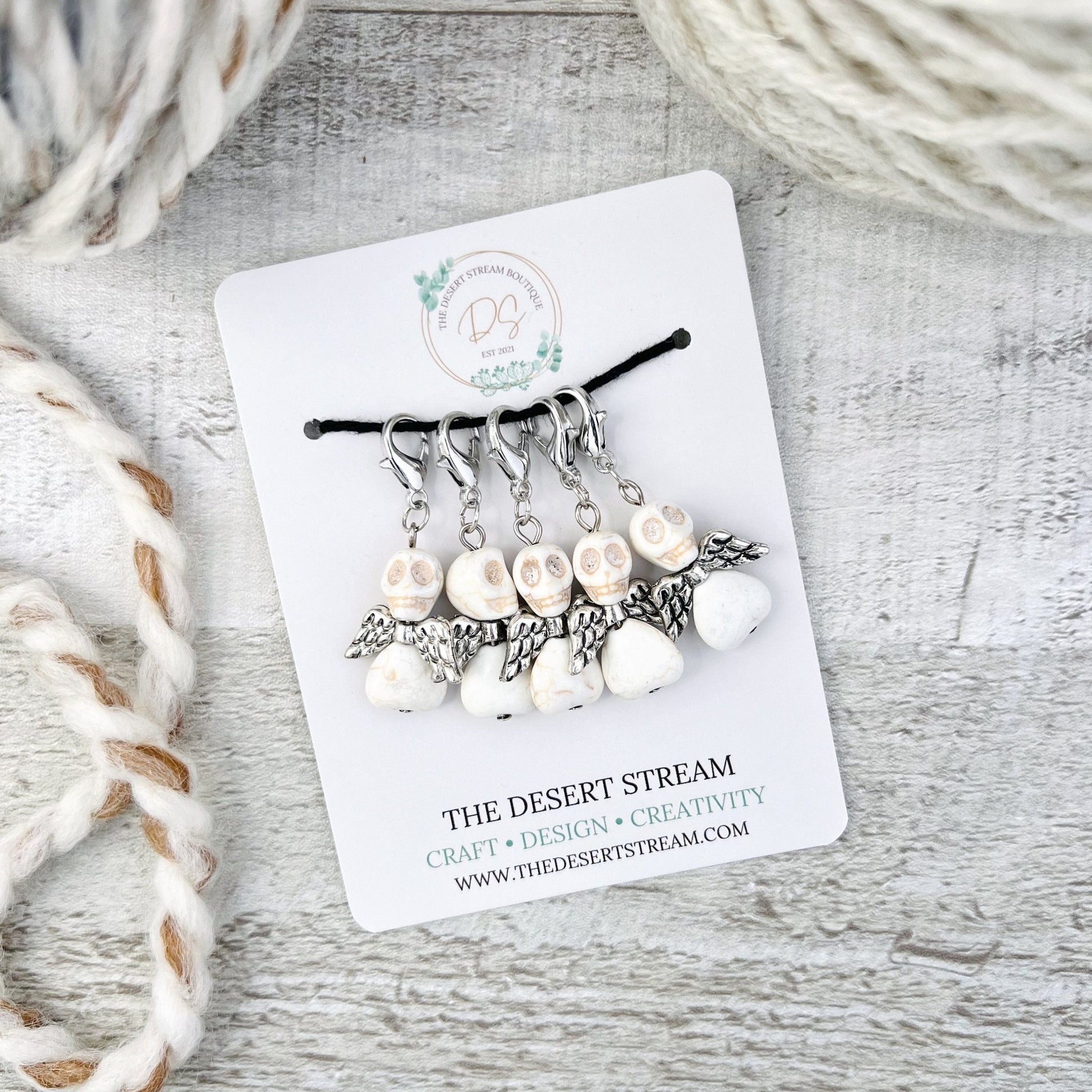 Skull Angel Stitch Markers Set - Knitting and Crochet - The Desert Stream Stitch
