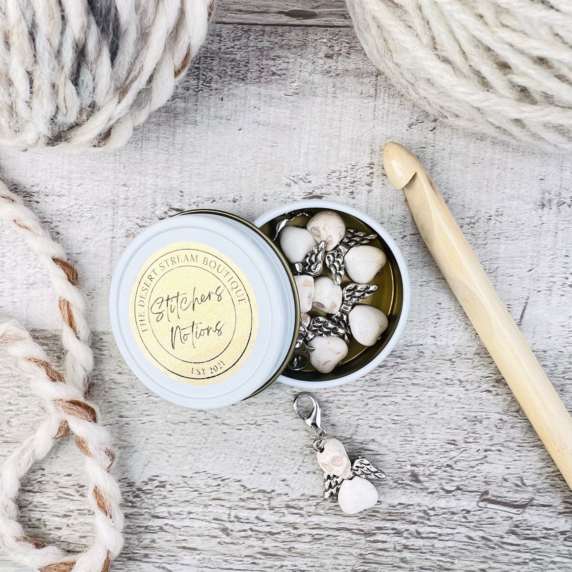 Skull Angel Stitch Markers Set - Knitting and Crochet - The Desert Stream Stitch