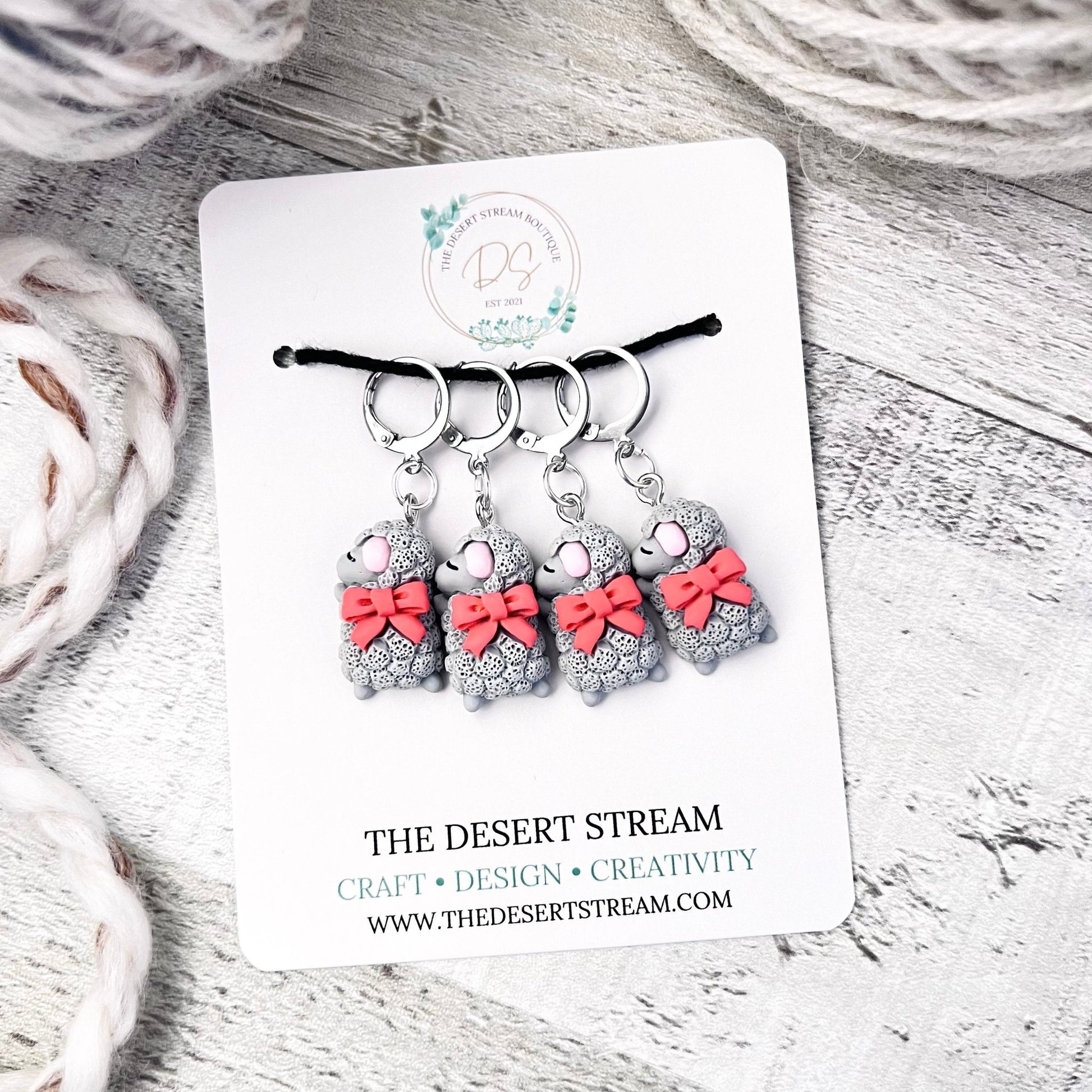 Sleeping Sheep Stitch Markers - The Desert Stream Stitch