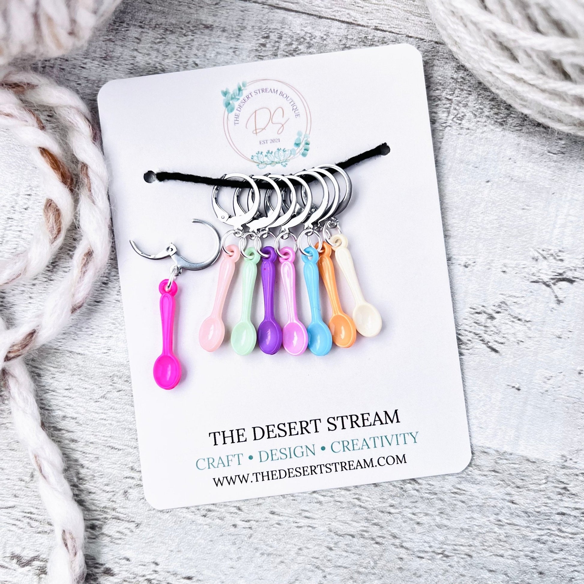 Spoon Stitch Markers - The Desert Stream Stitch