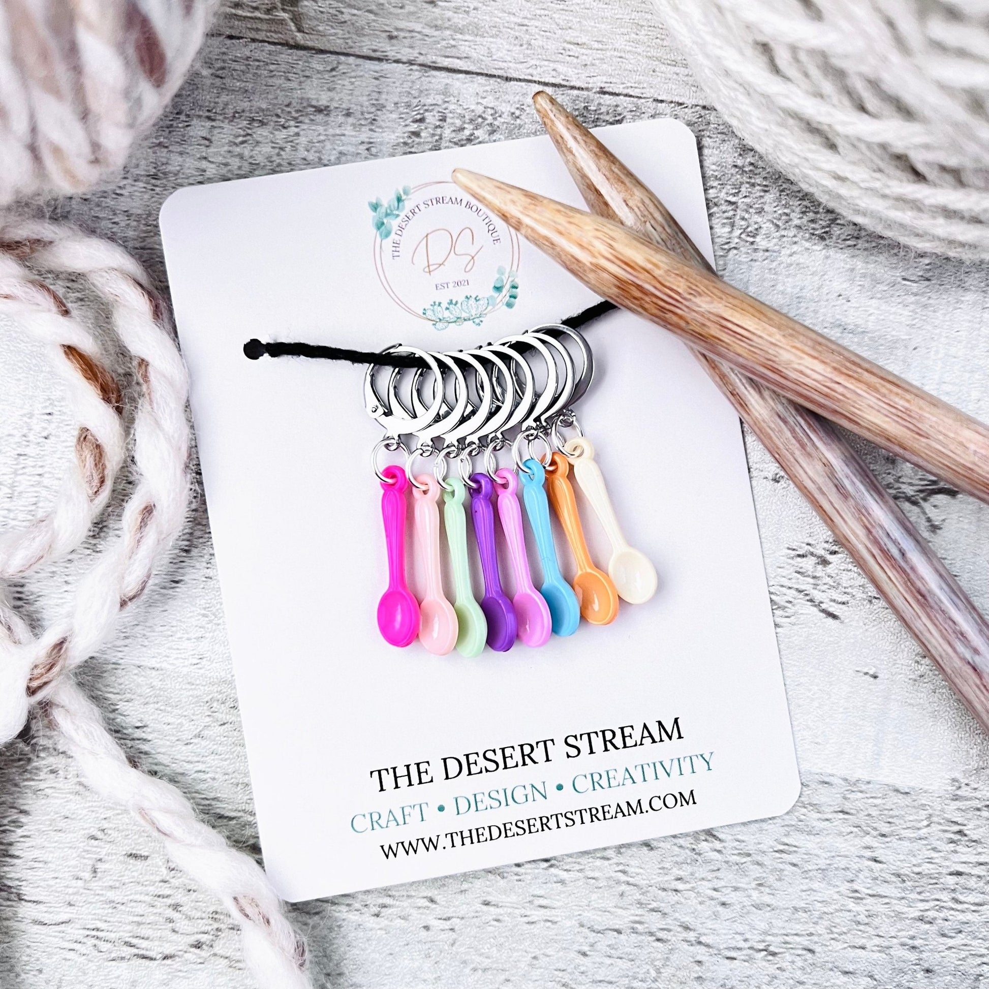 Spoon Stitch Markers - The Desert Stream Stitch