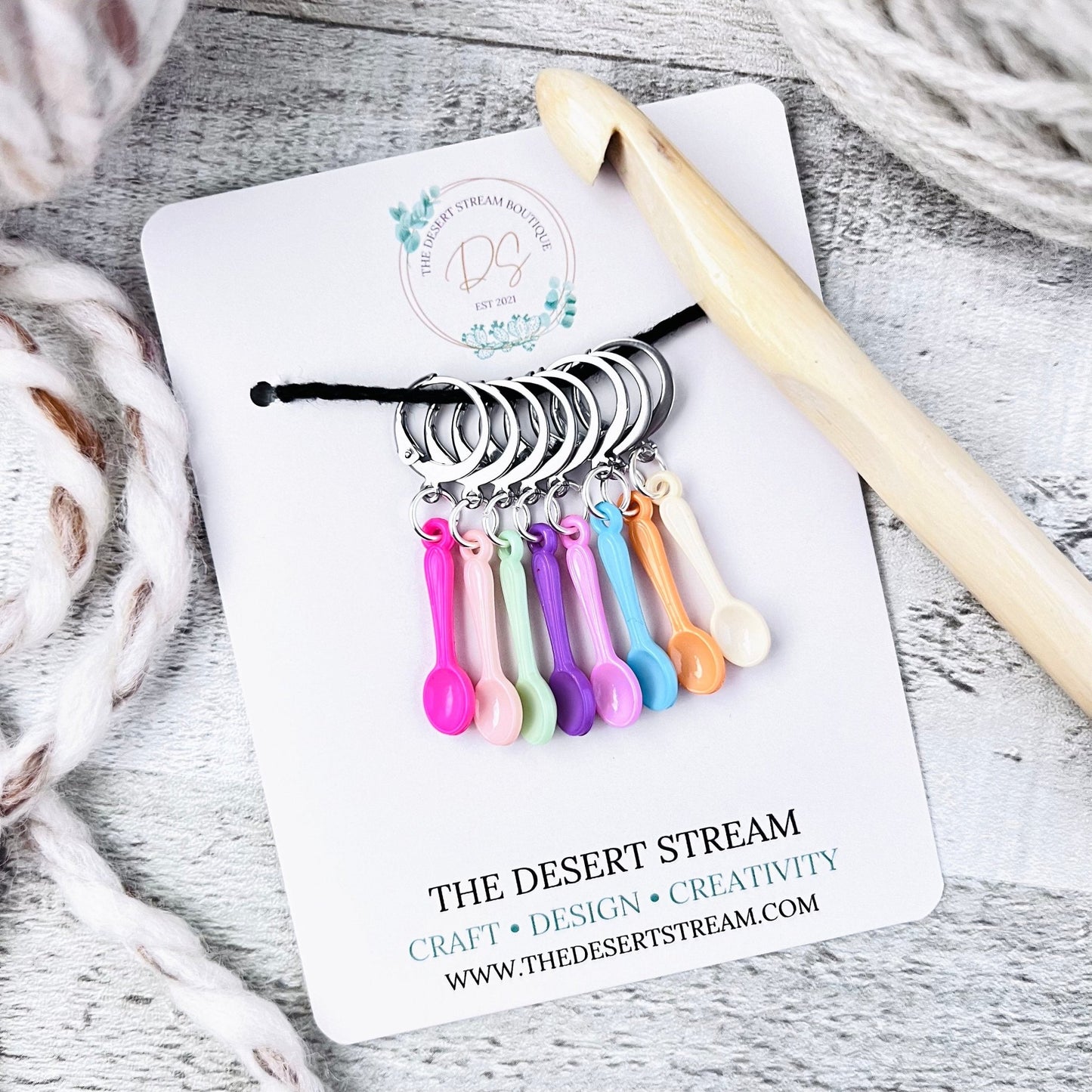 Spoon Stitch Markers - The Desert Stream Stitch
