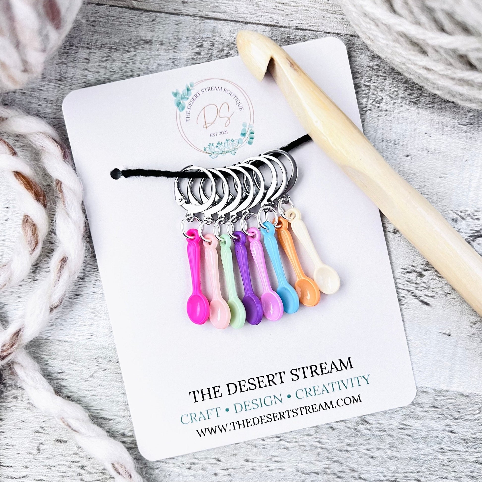 Spoon Stitch Markers - The Desert Stream Stitch