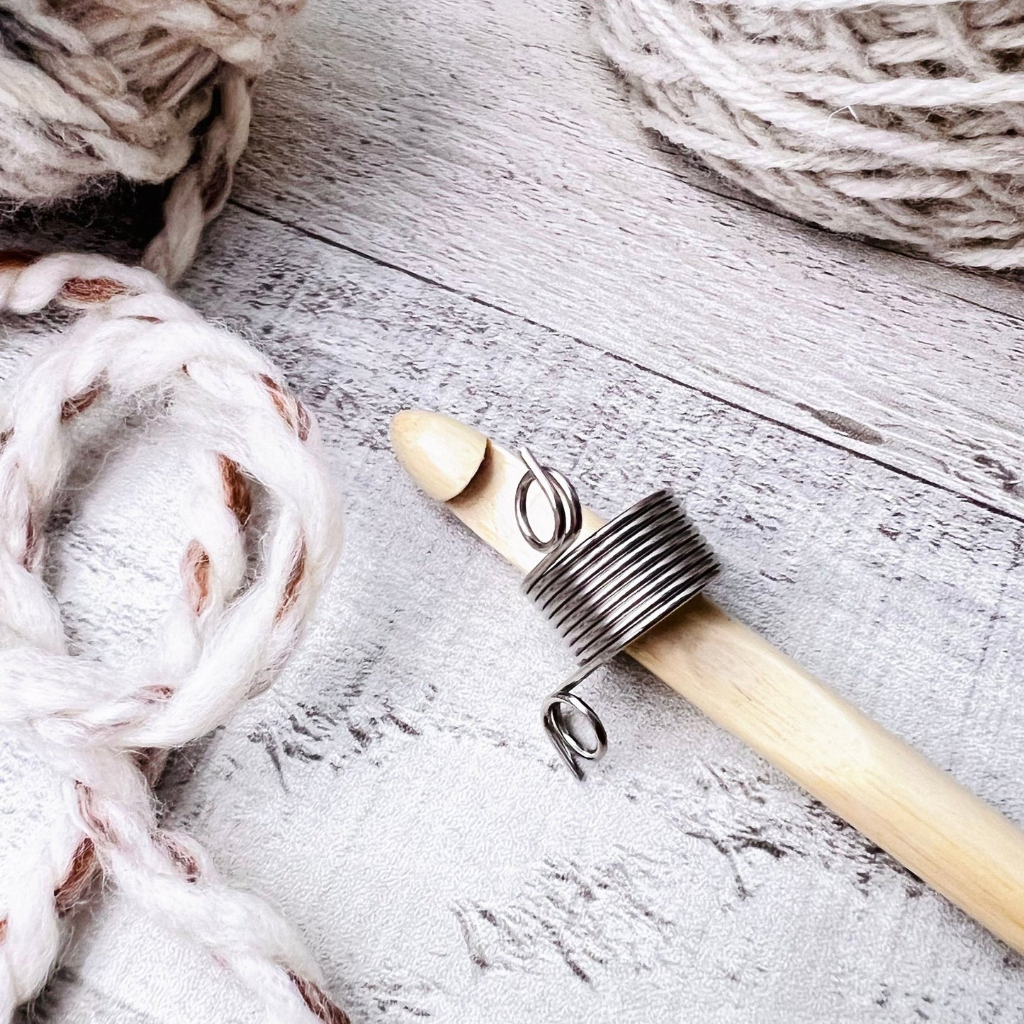Stainless Steel Tension Ring Knitting Thimble - The Desert Stream Stitch