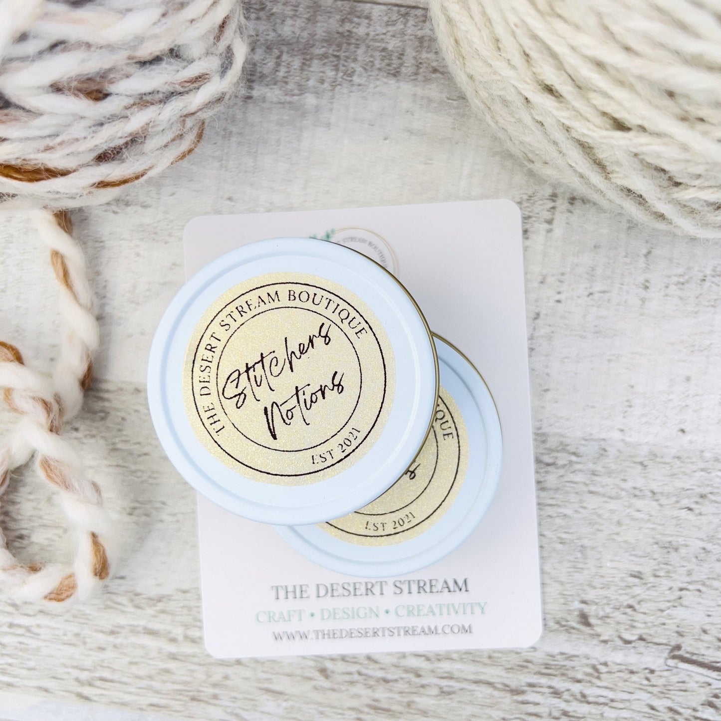 Stitcher's Stash Notions Tin - 1oz. - The Desert Stream Stitch