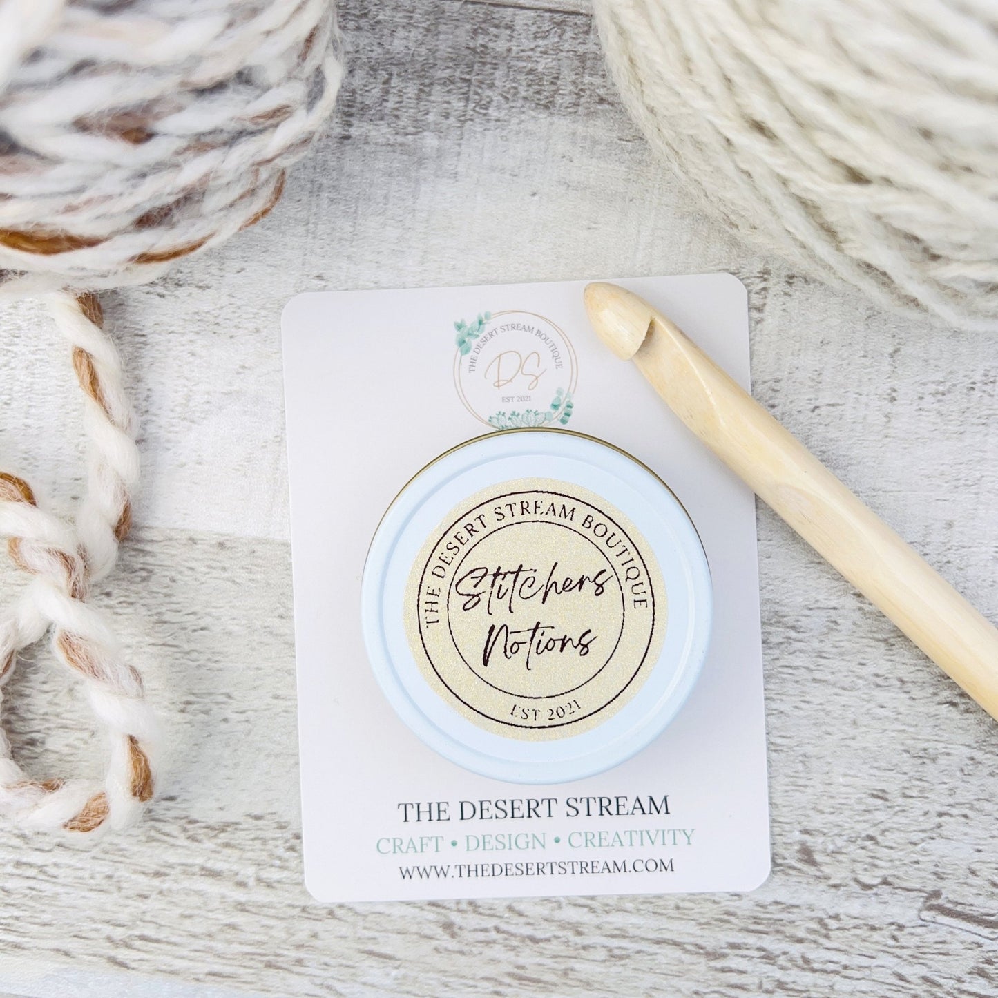 Stitcher's Stash Notions Tin - 1oz. - The Desert Stream Stitch