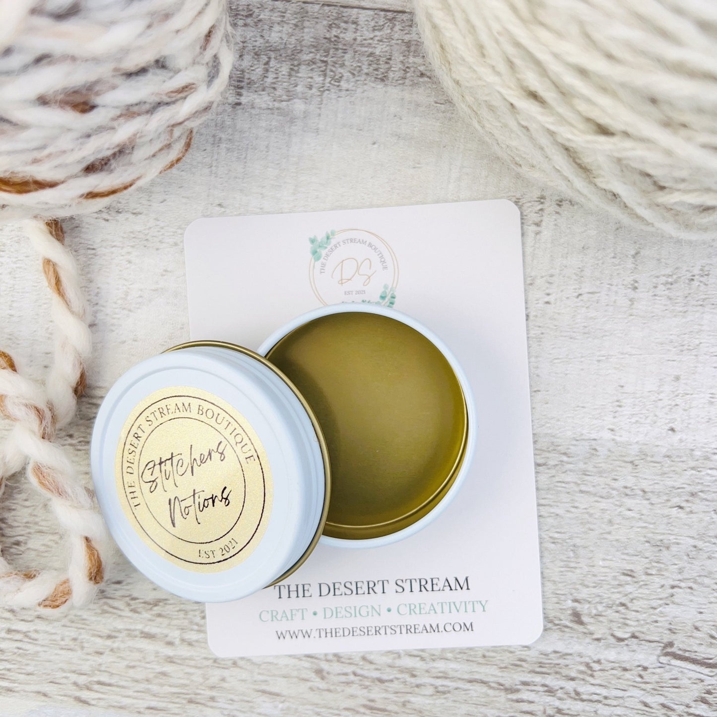 Stitcher's Stash Notions Tin - 1oz. - The Desert Stream Stitch