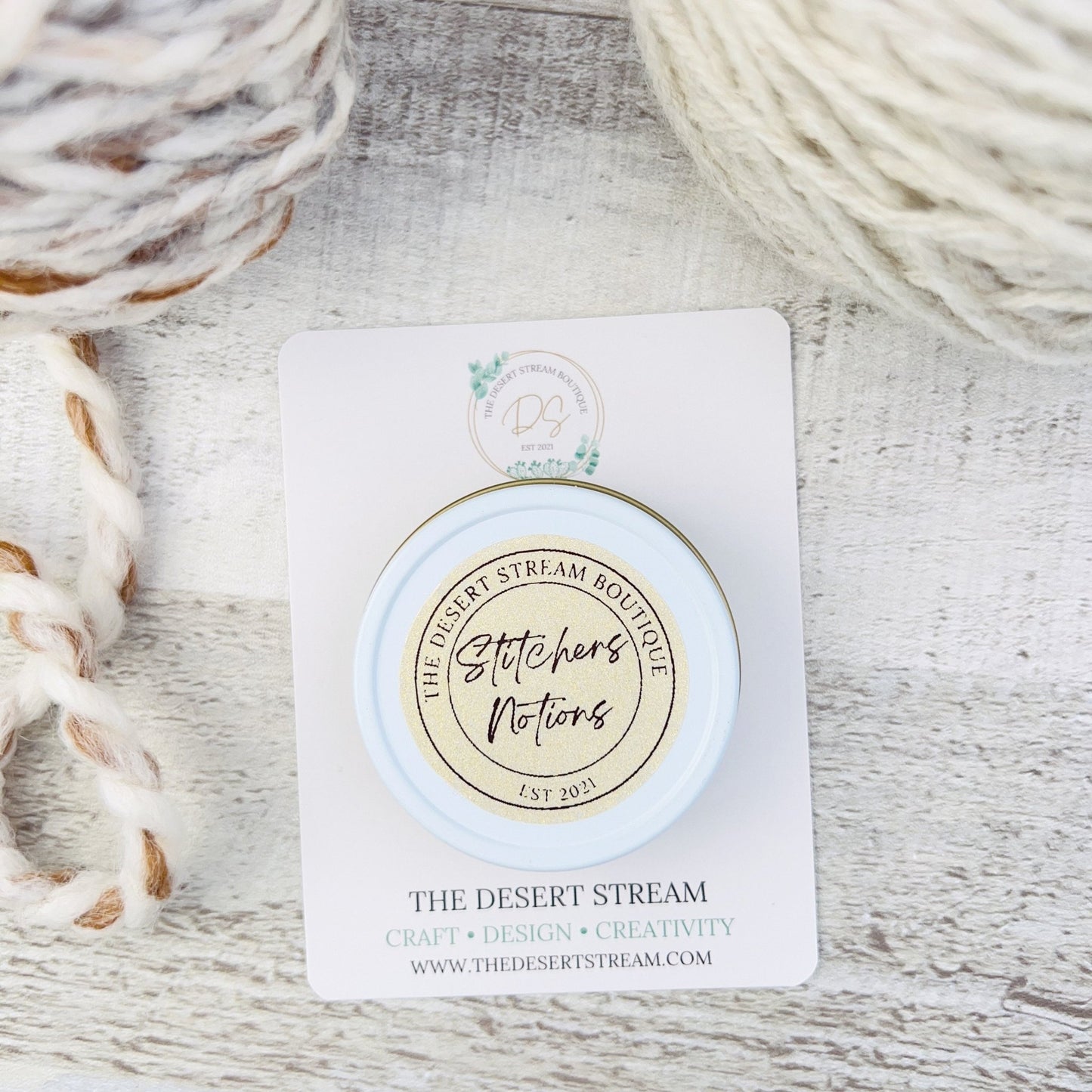 Stitcher's Stash Notions Tin - 1oz. - The Desert Stream Stitch
