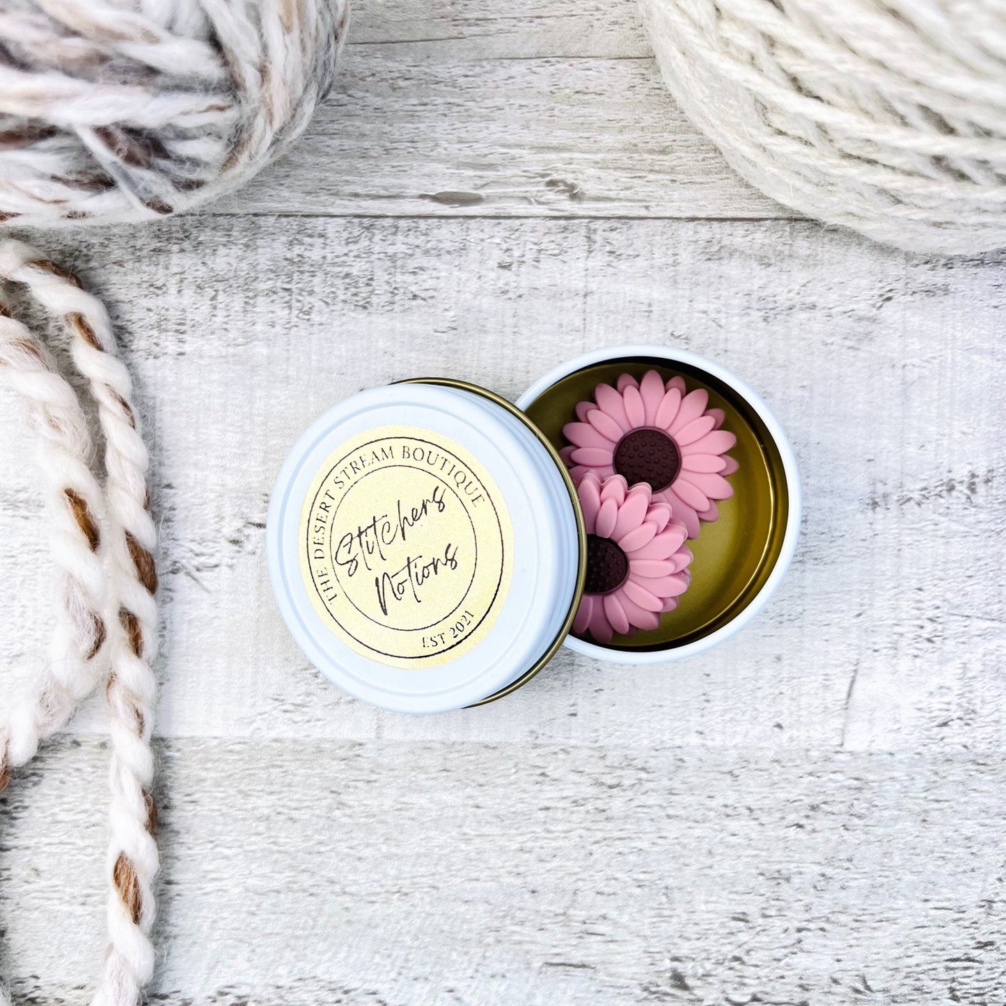Sunflower Stitch Stoppers Knitting Needle Point Protectors - The Desert Stream Stitch