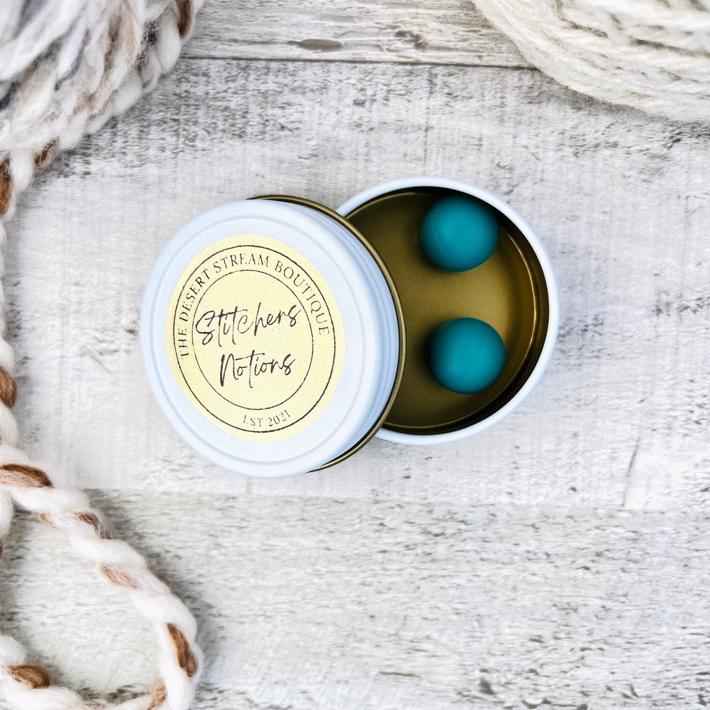 Teal Stitch Stoppers Knitting Needle Point Protectors - The Desert Stream Stitch