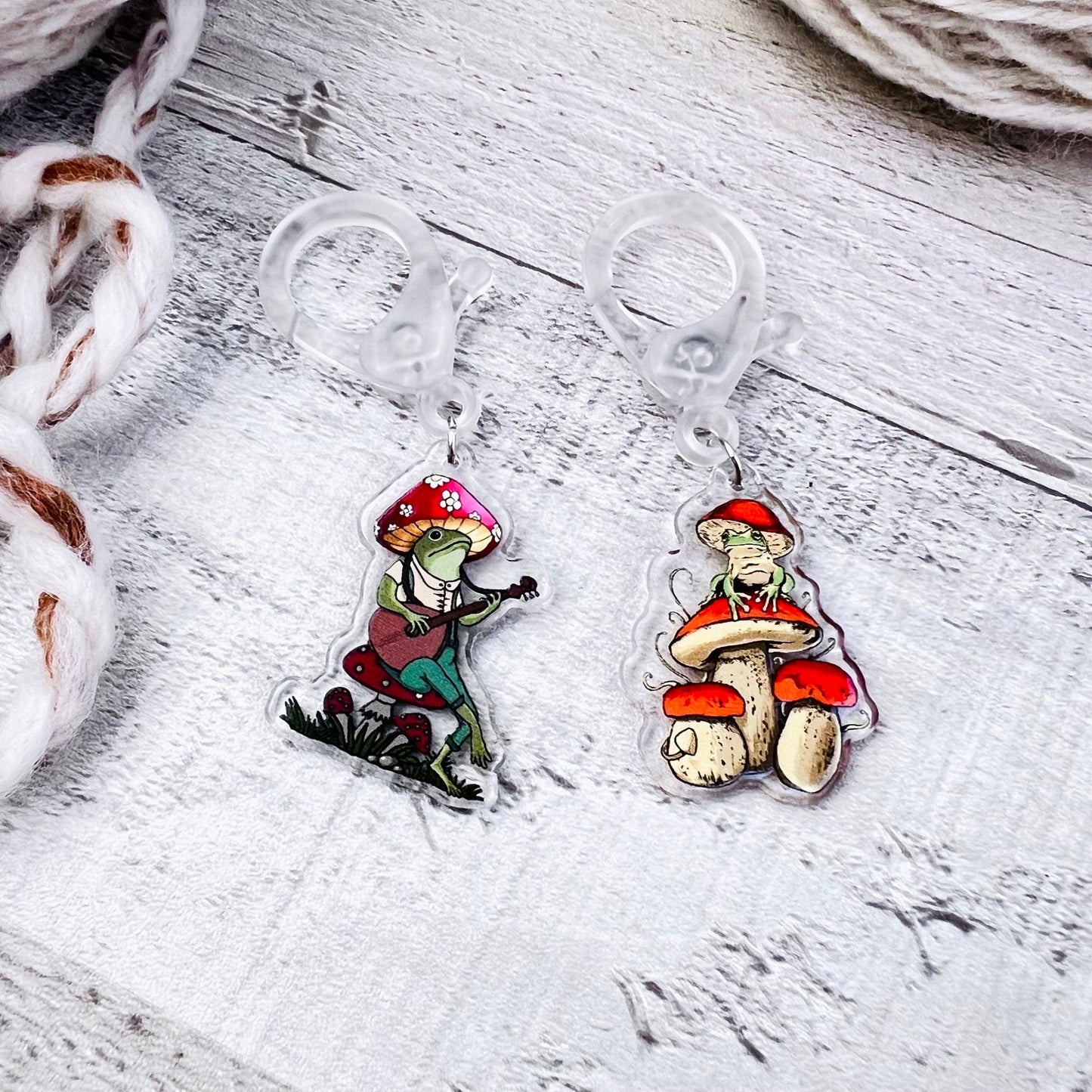 Toadstool Jumbo Stitch Markers - The Desert Stream Stitch