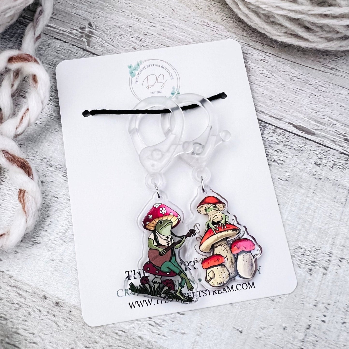 Toadstool Jumbo Stitch Markers - The Desert Stream Stitch