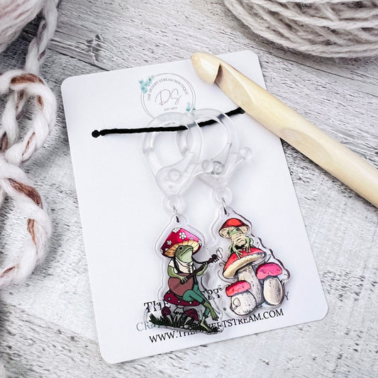 Toadstool Jumbo Stitch Markers - The Desert Stream Stitch