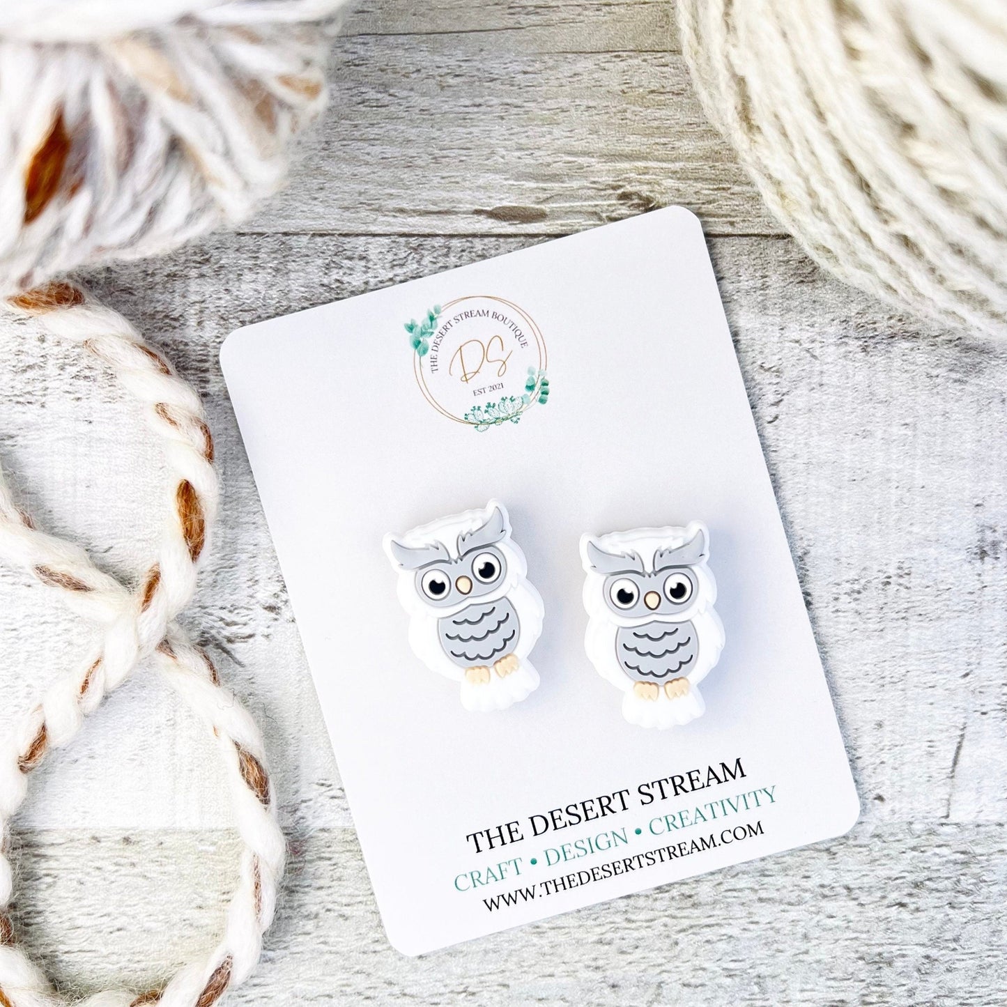 White Owl Stitch Stoppers Knitting Needle Point Protectors - The Desert Stream Stitch
