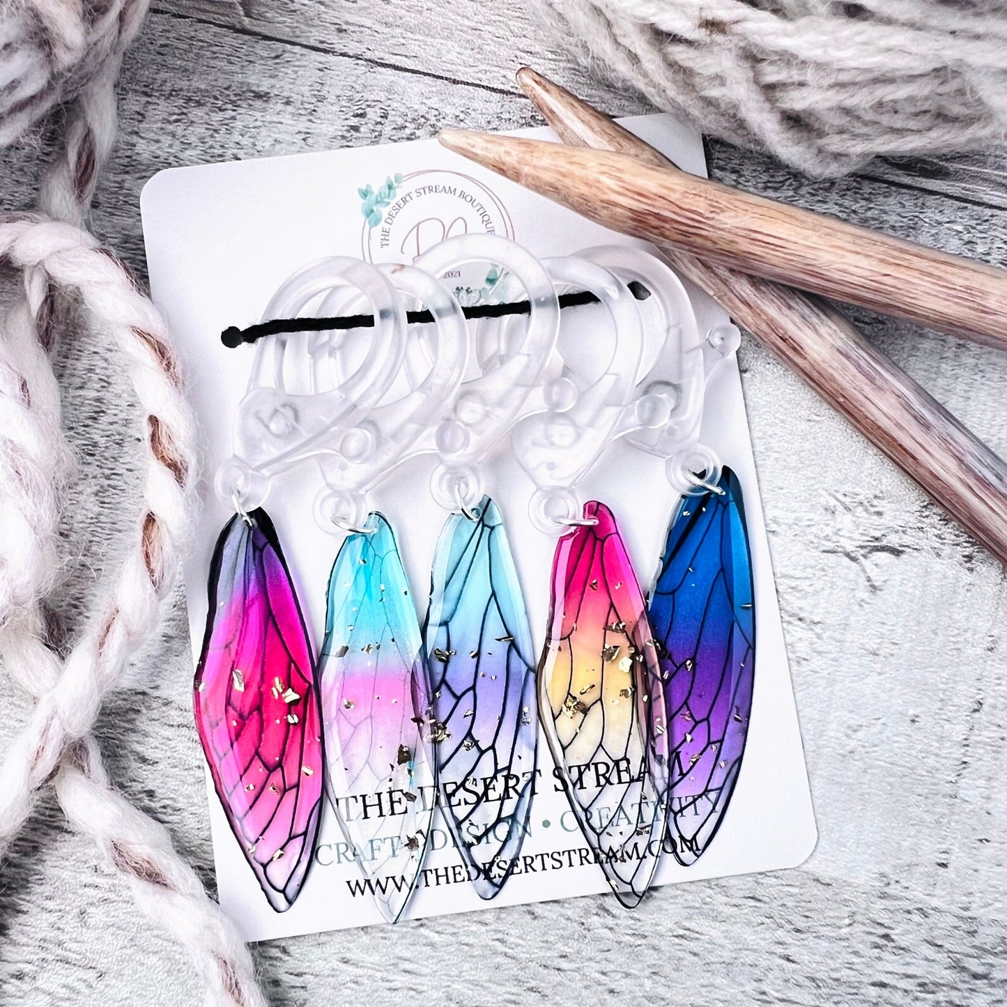 Wing Jumbo Stitch Markers - The Desert Stream Stitch