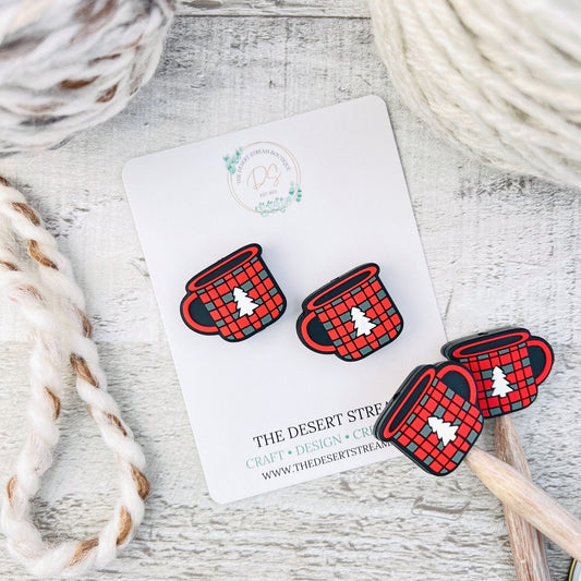 Winter Mug Stitch Stoppers Knitting Needle Point Protectors - The Desert Stream Stitch