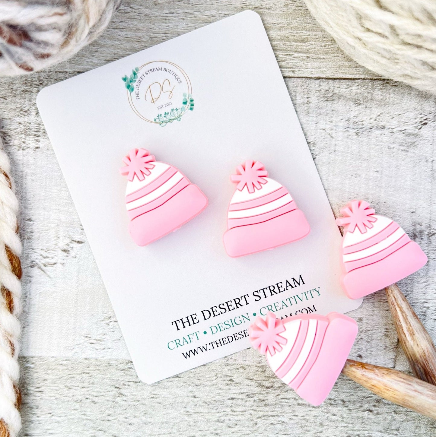 Winters Hat Stitch Stoppers Knitting Needle Point Protectors - The Desert Stream Stitch
